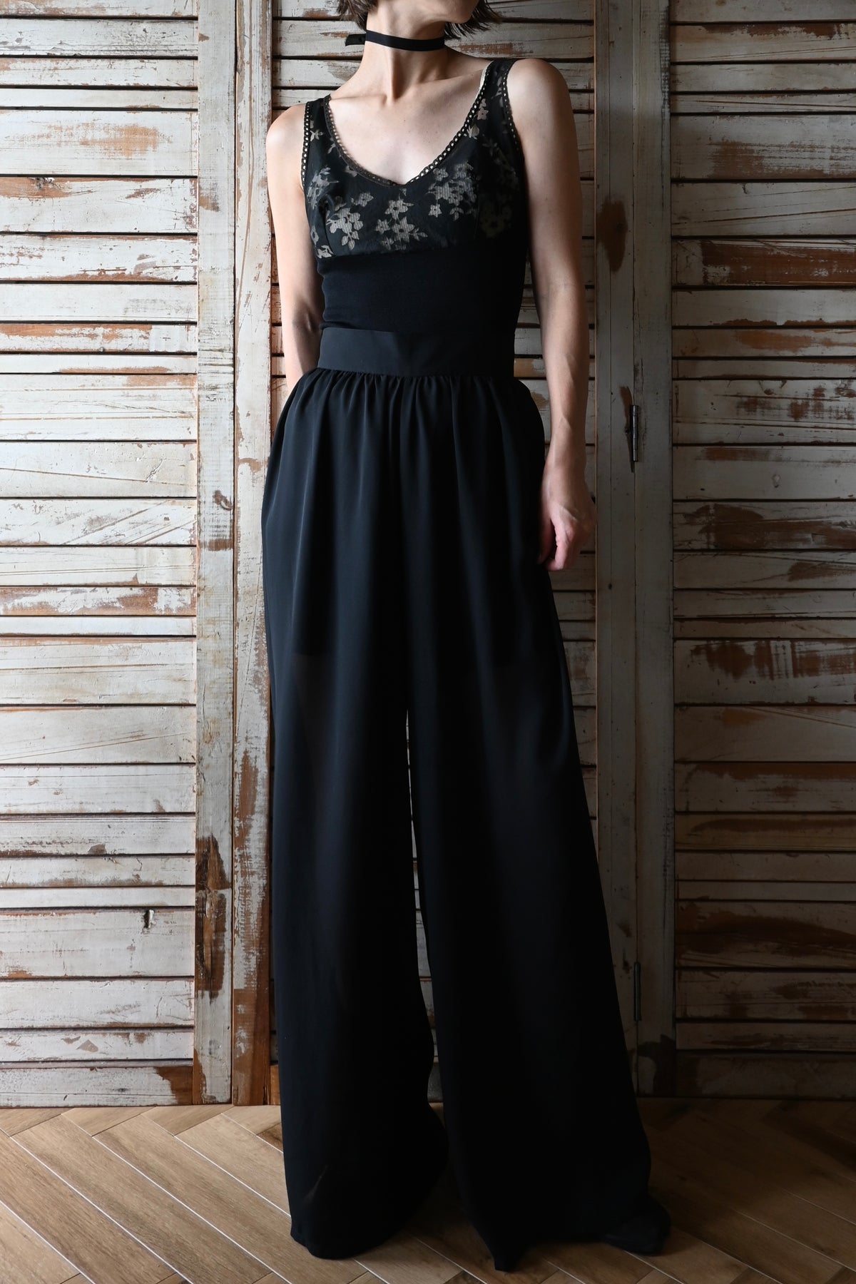 Sheer pants/BLACK