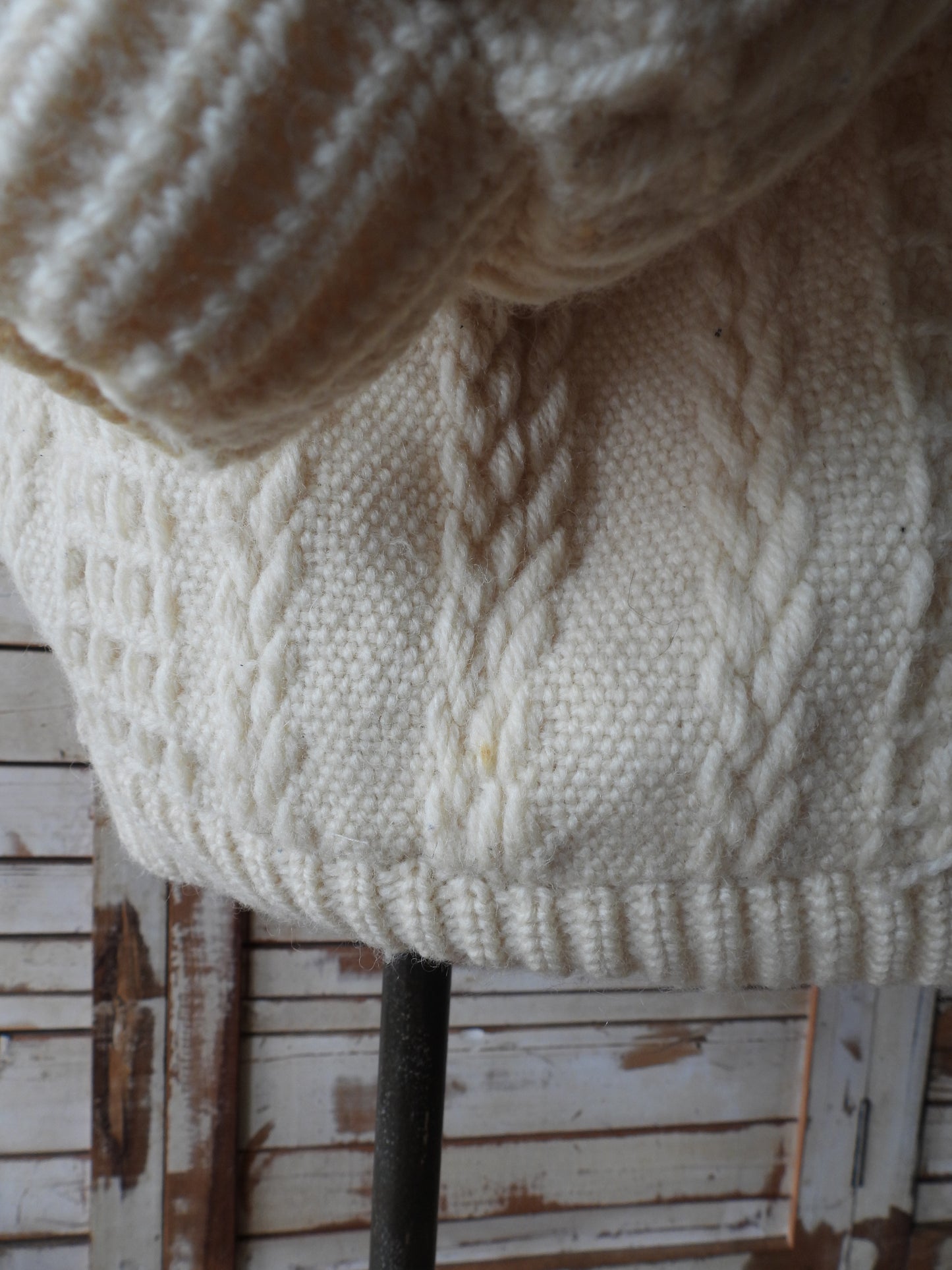 Wool Knit big jacket/IVORY