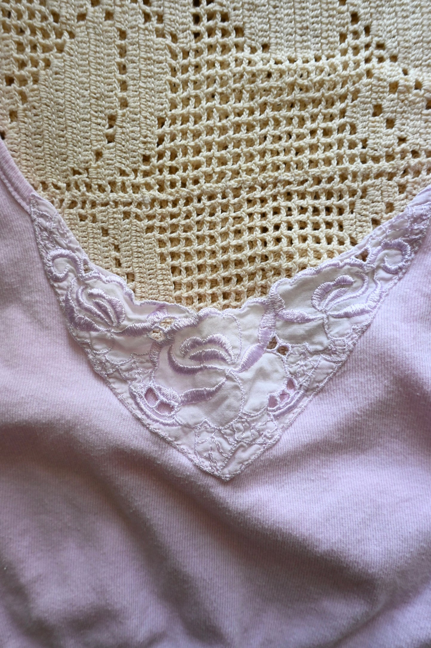 EURO  Cropped lace top/PINK