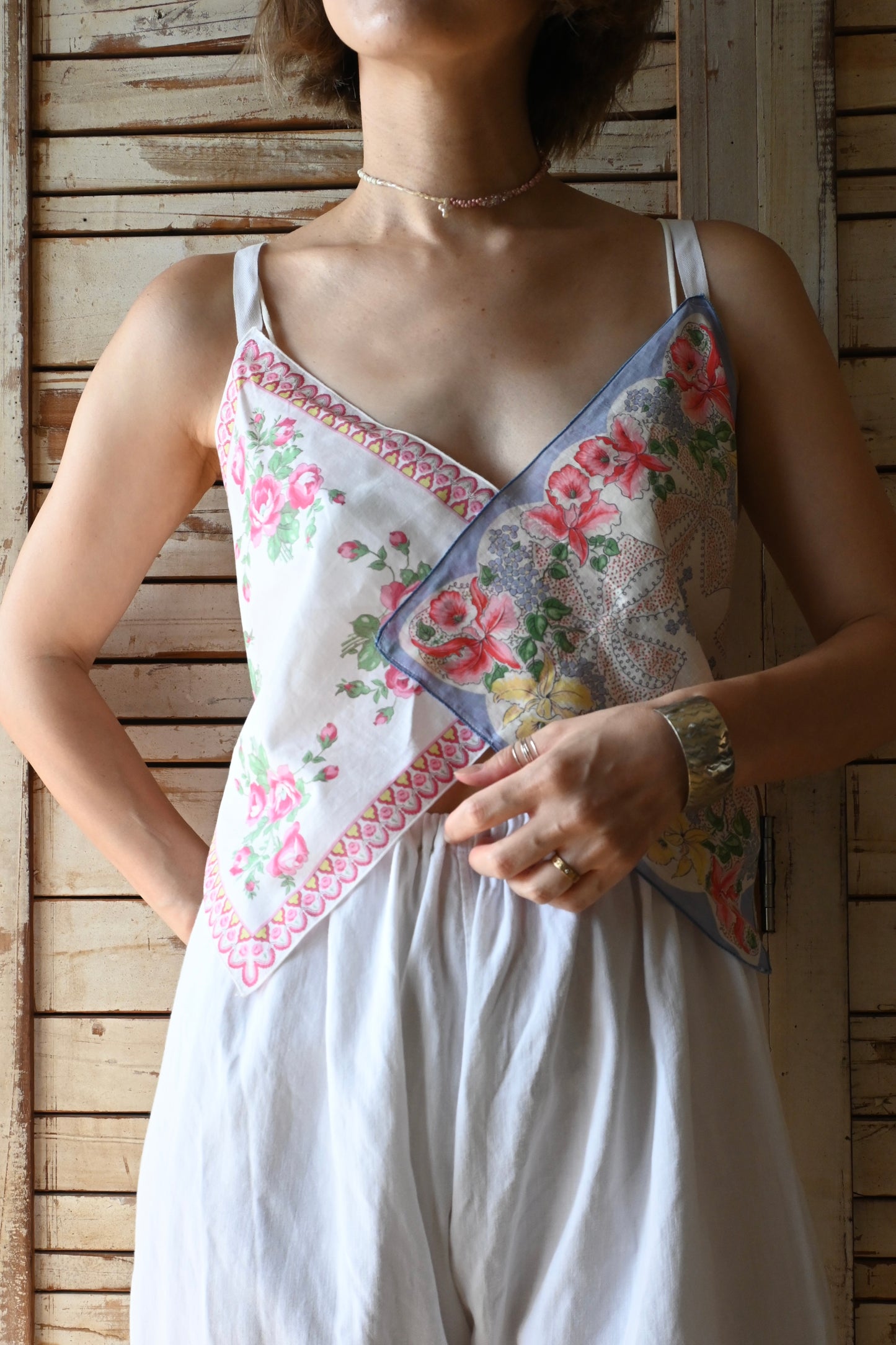 Flower handkerchief camisole/PONMOSIR