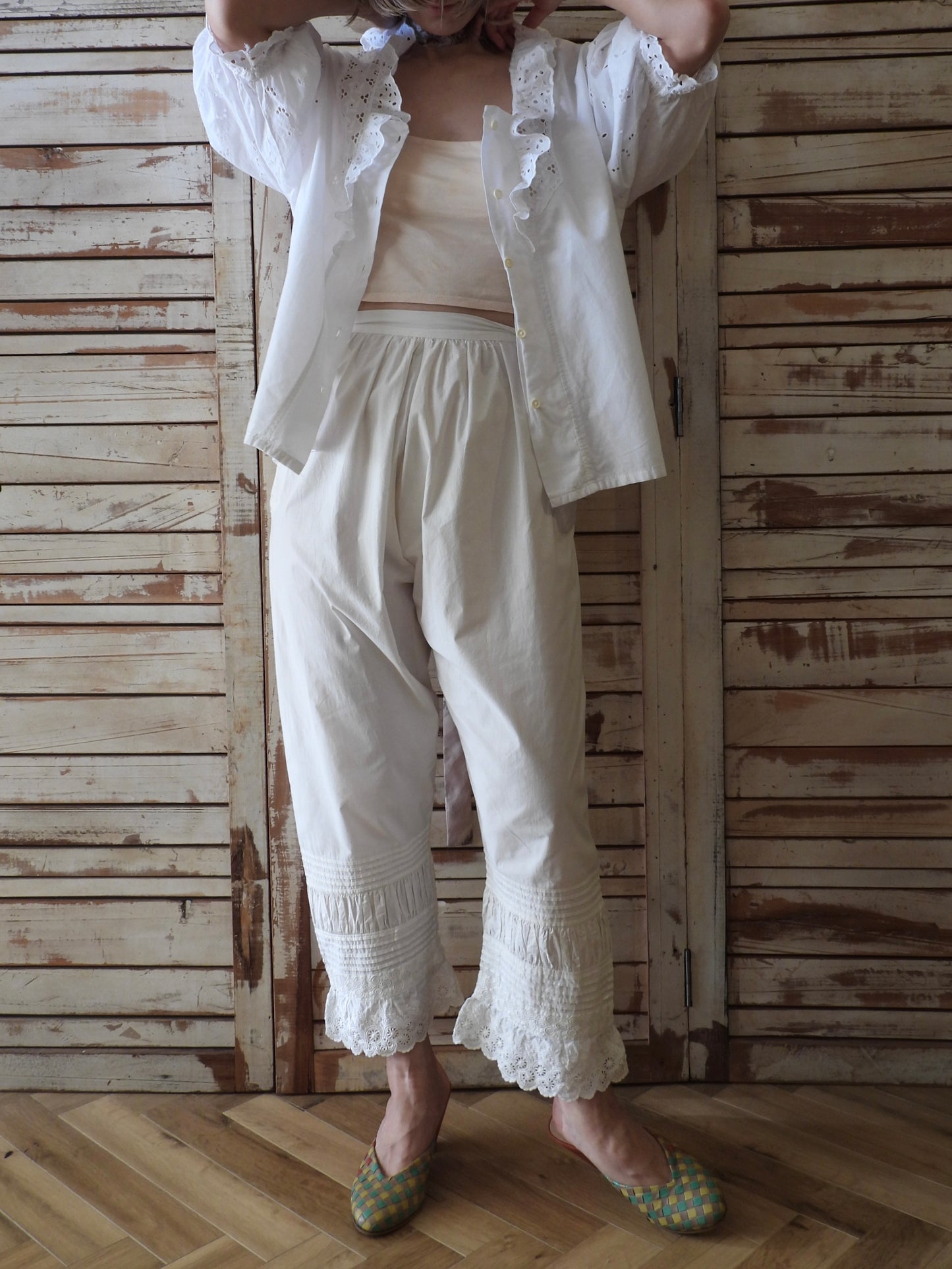 EURO Vintage drawers pants/WHITE