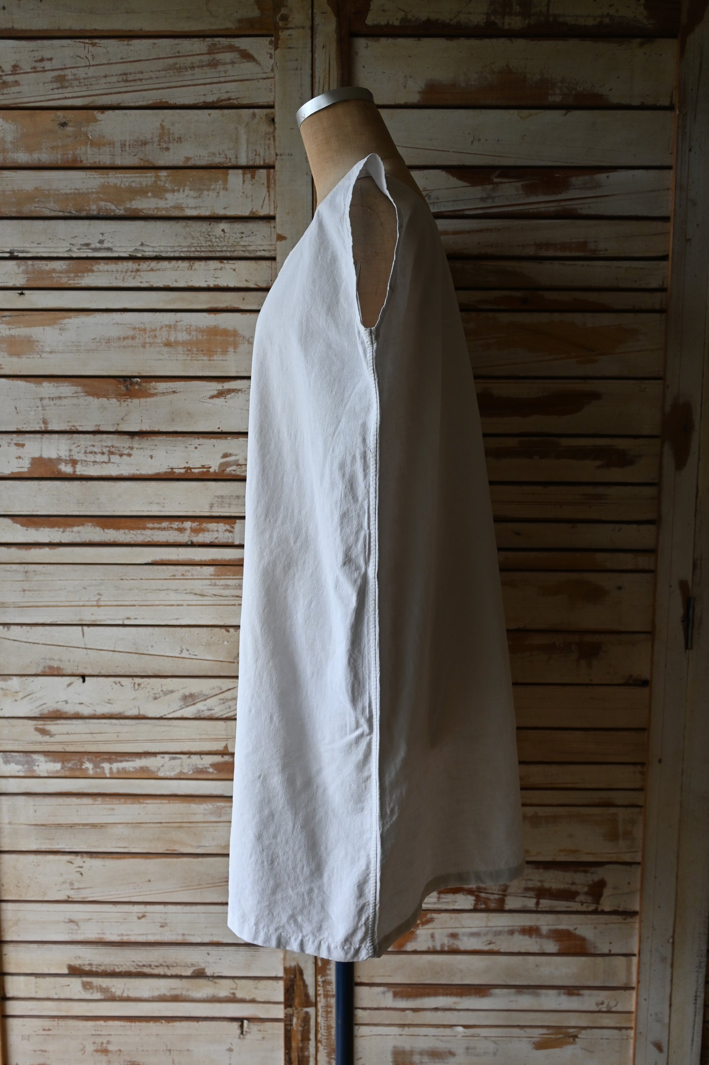 Frence vintage linen dress/IVORY
