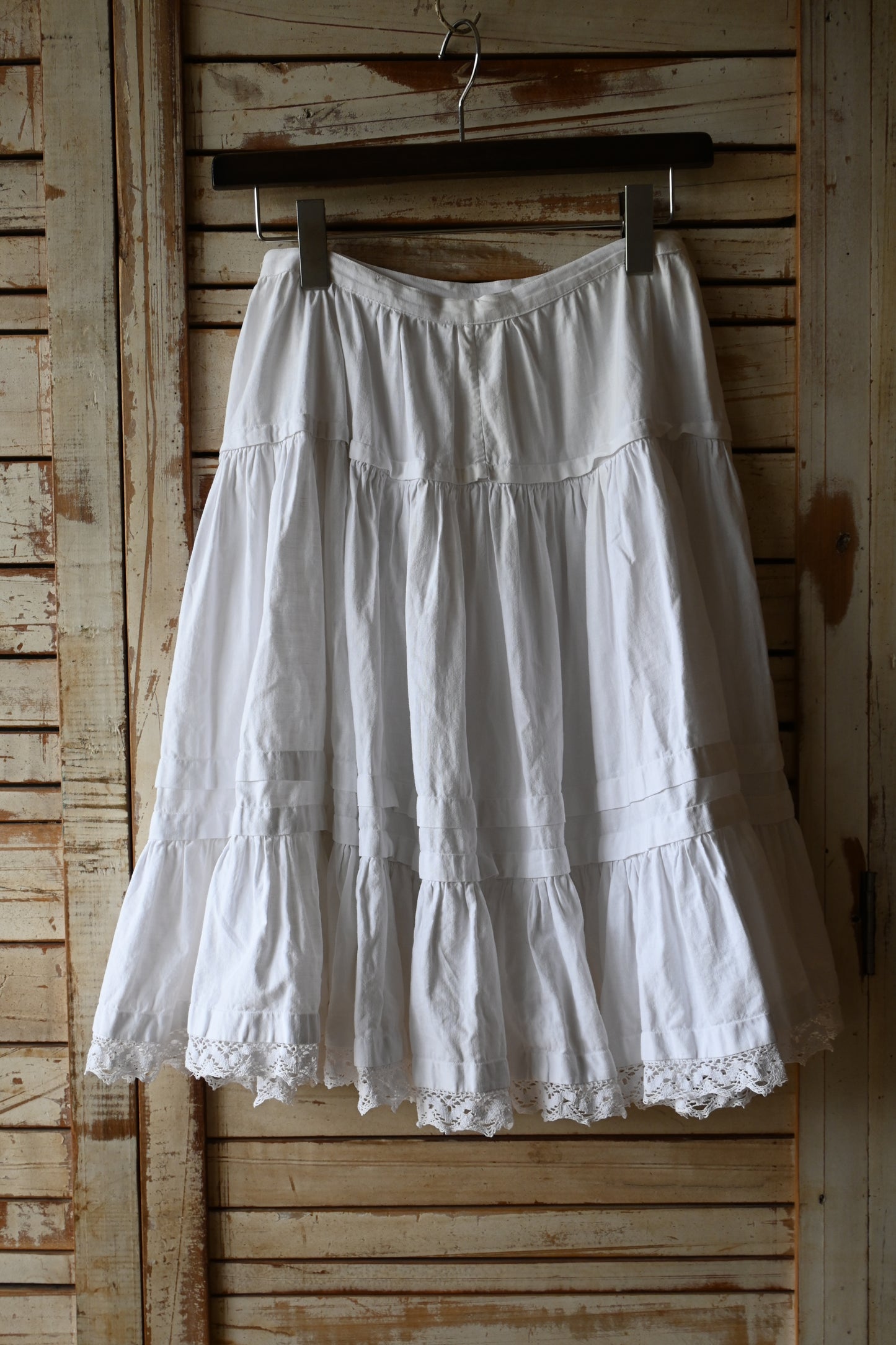 Cotton lace skirt/WHITE