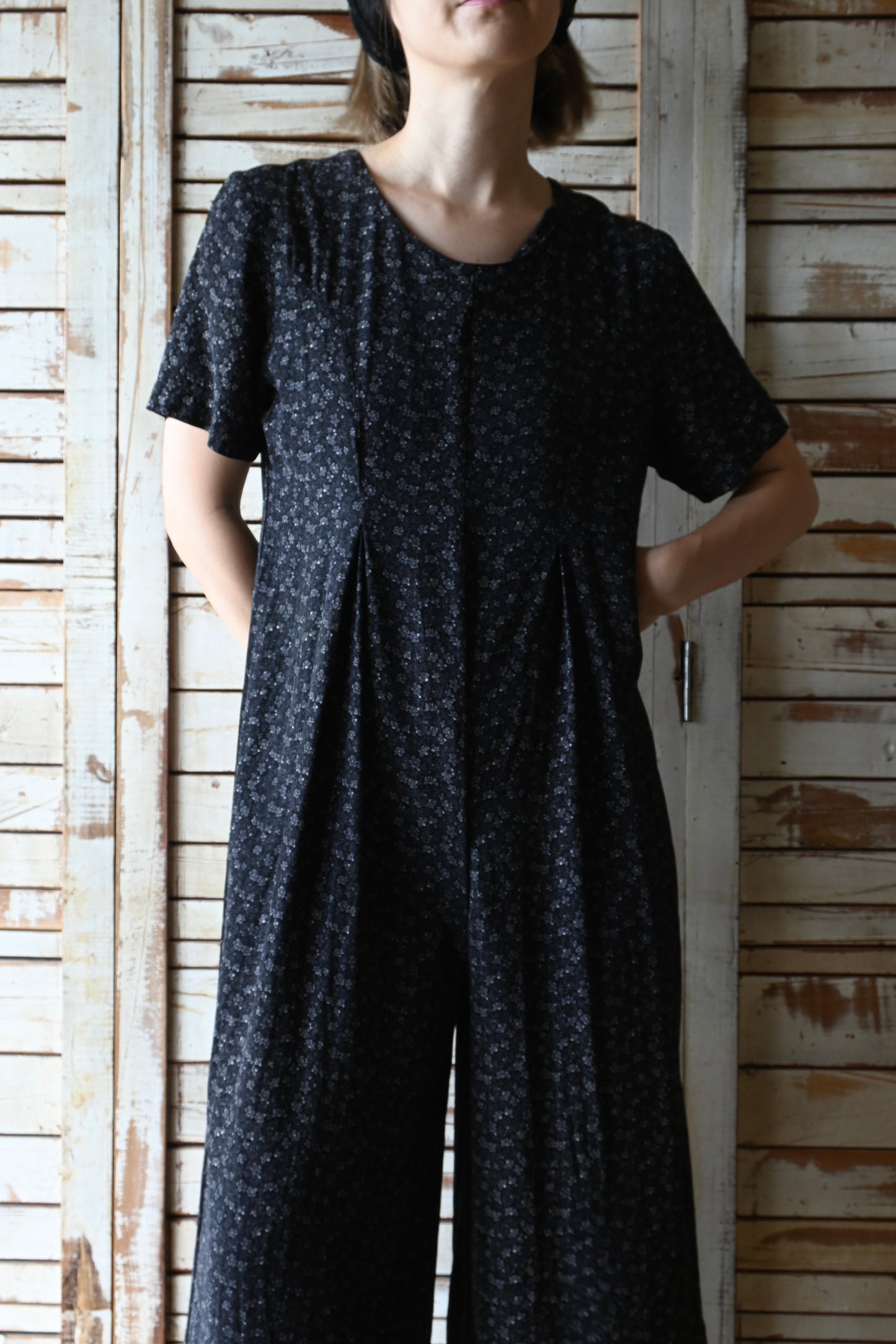 Floral pattern all in one/BLACK
