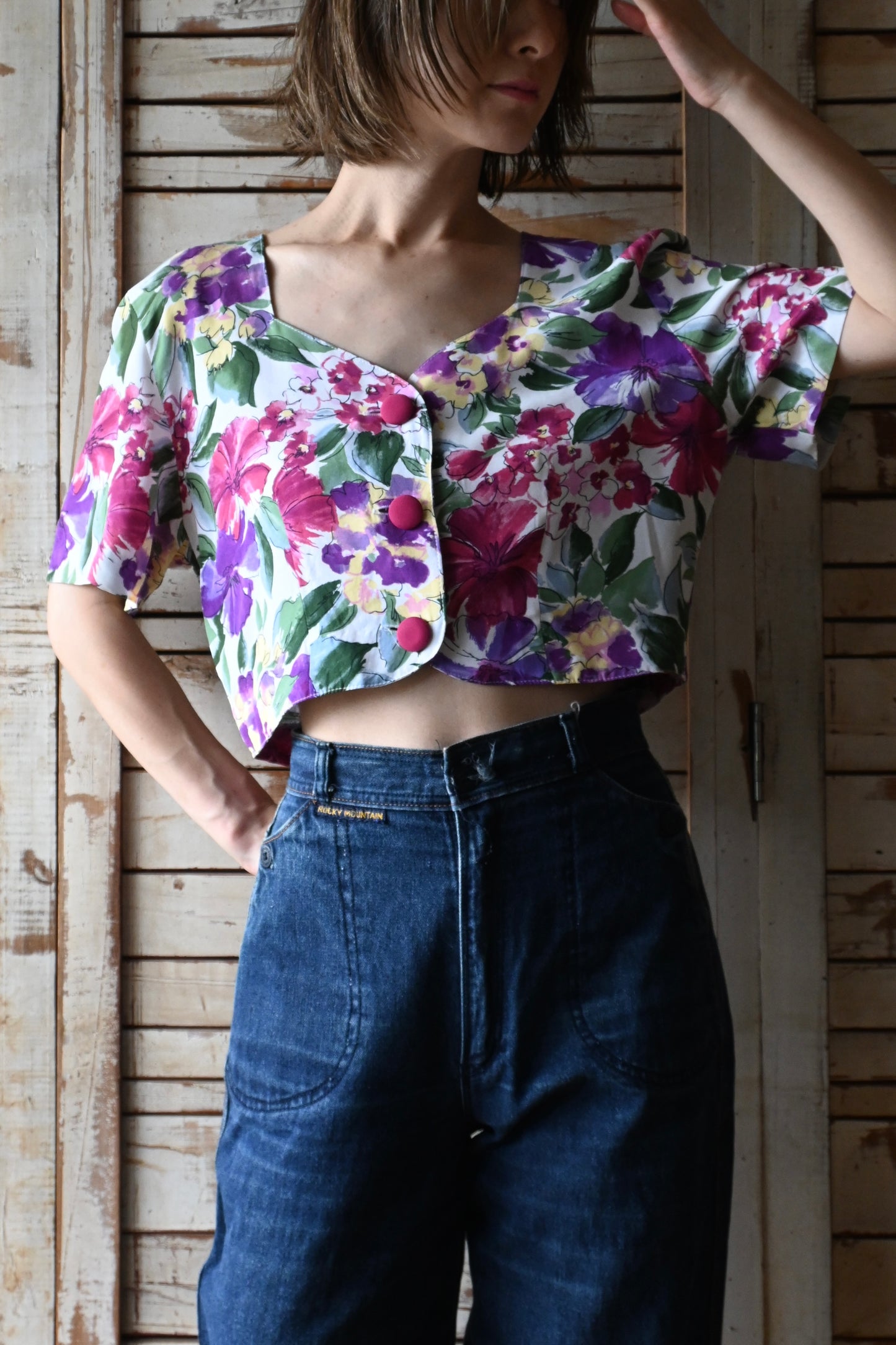 90's Flower print top