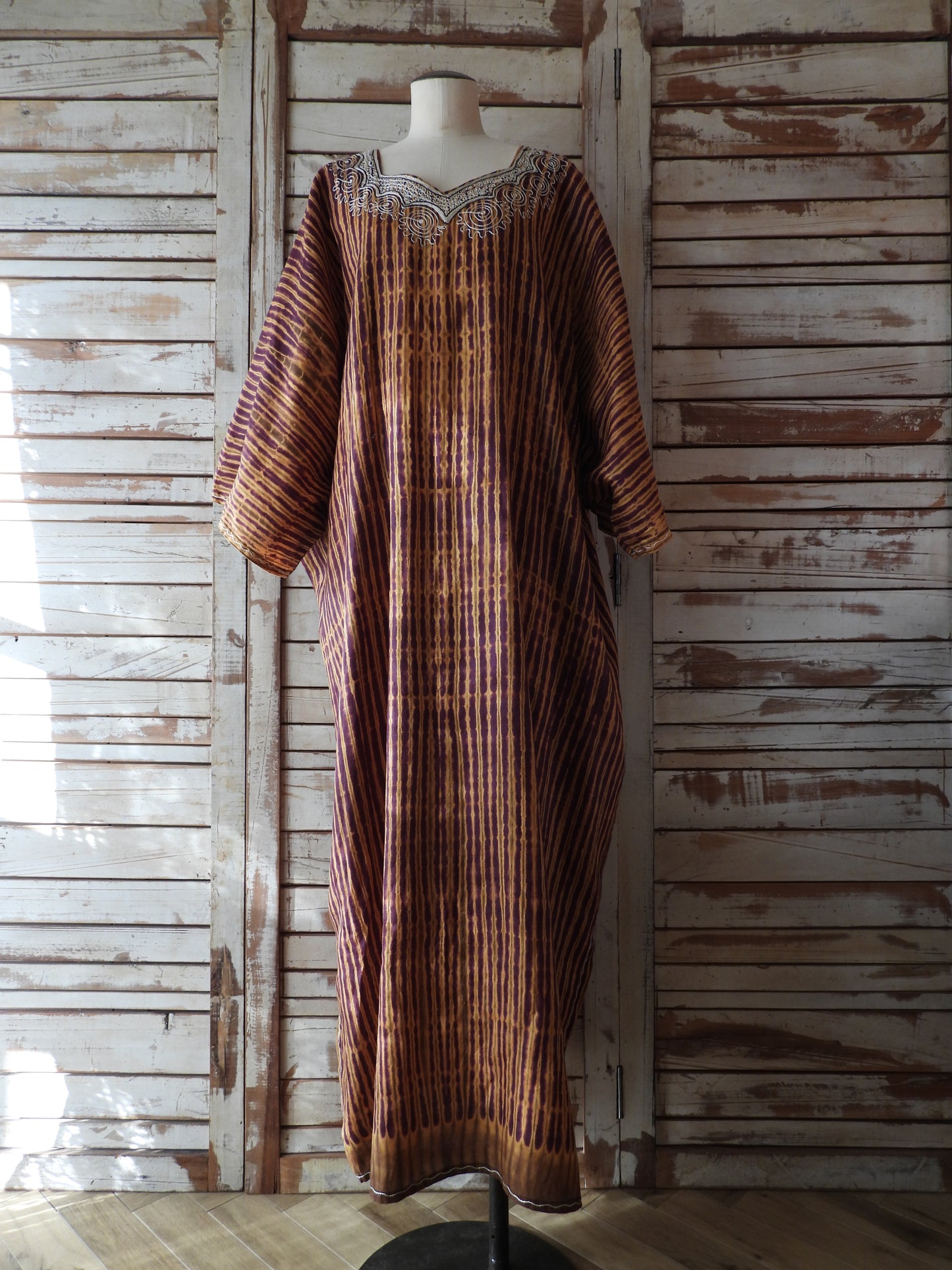 Embroidery african dress/BROWN