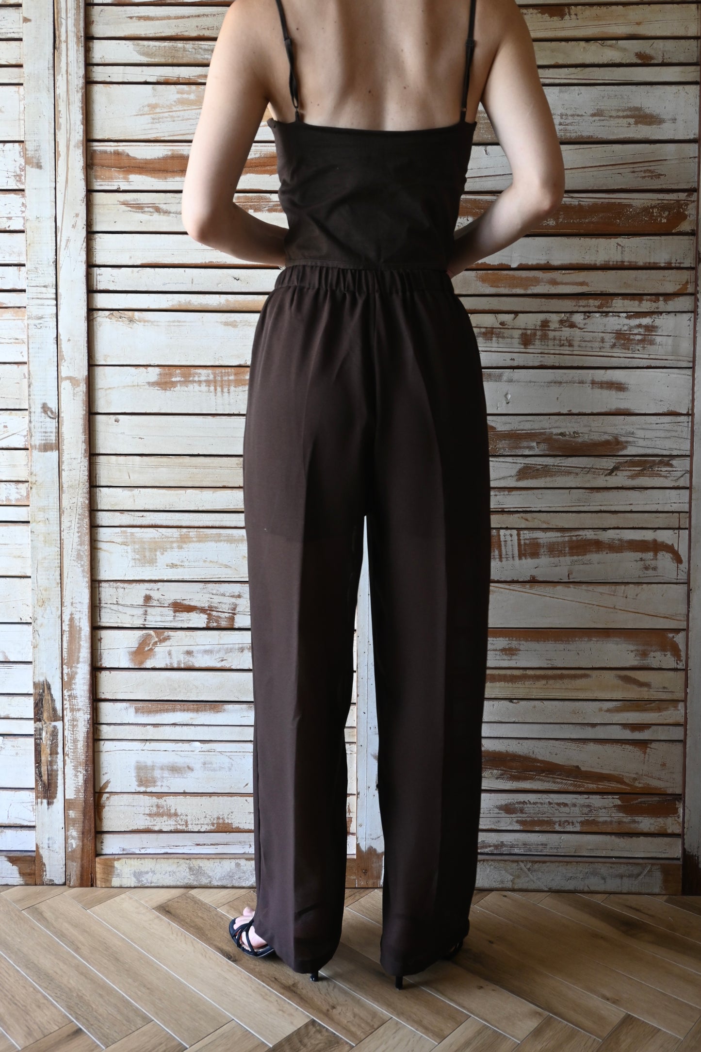 Sheer pants/BROWN