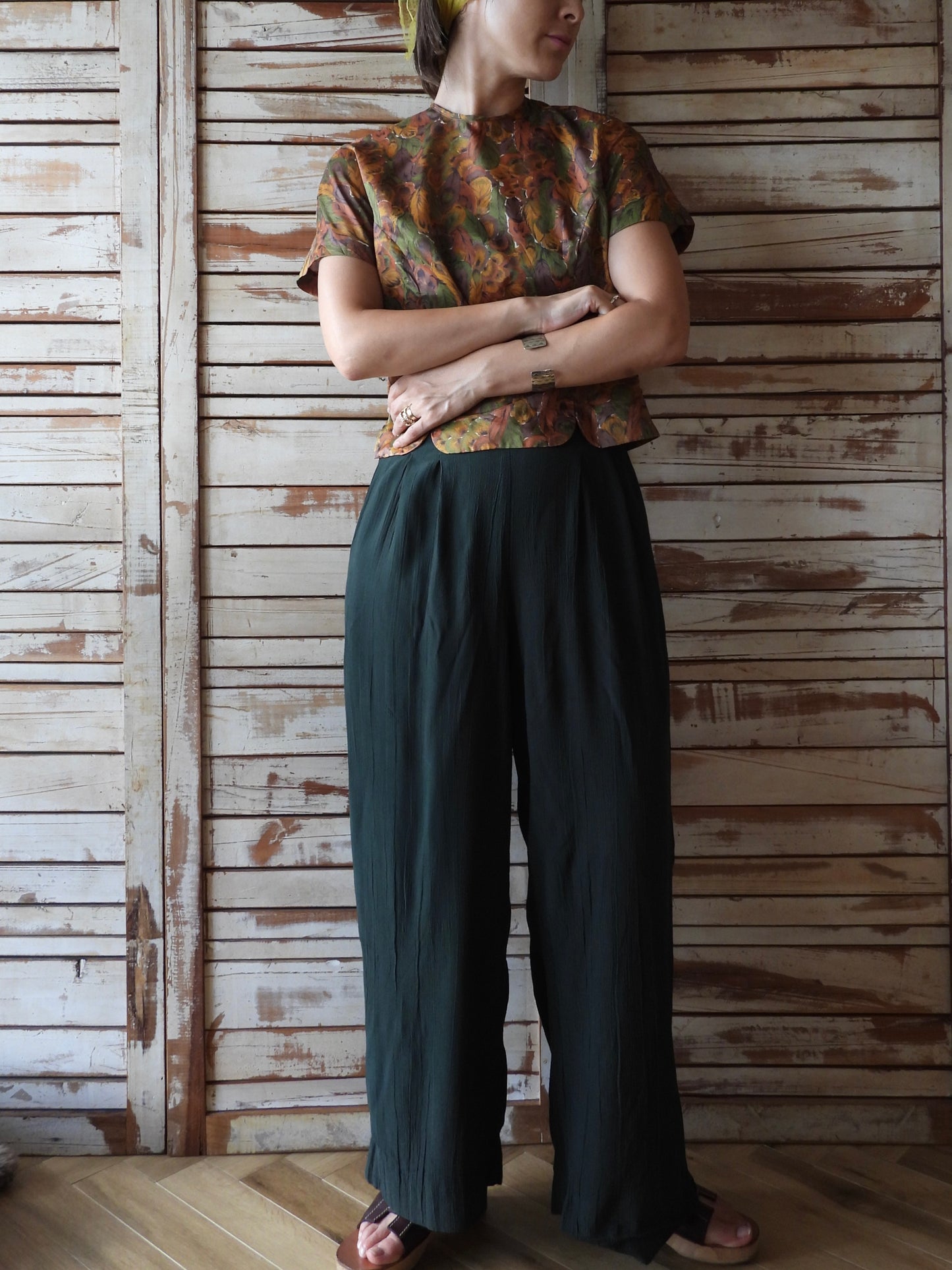 Easy pants/DARK GREEN