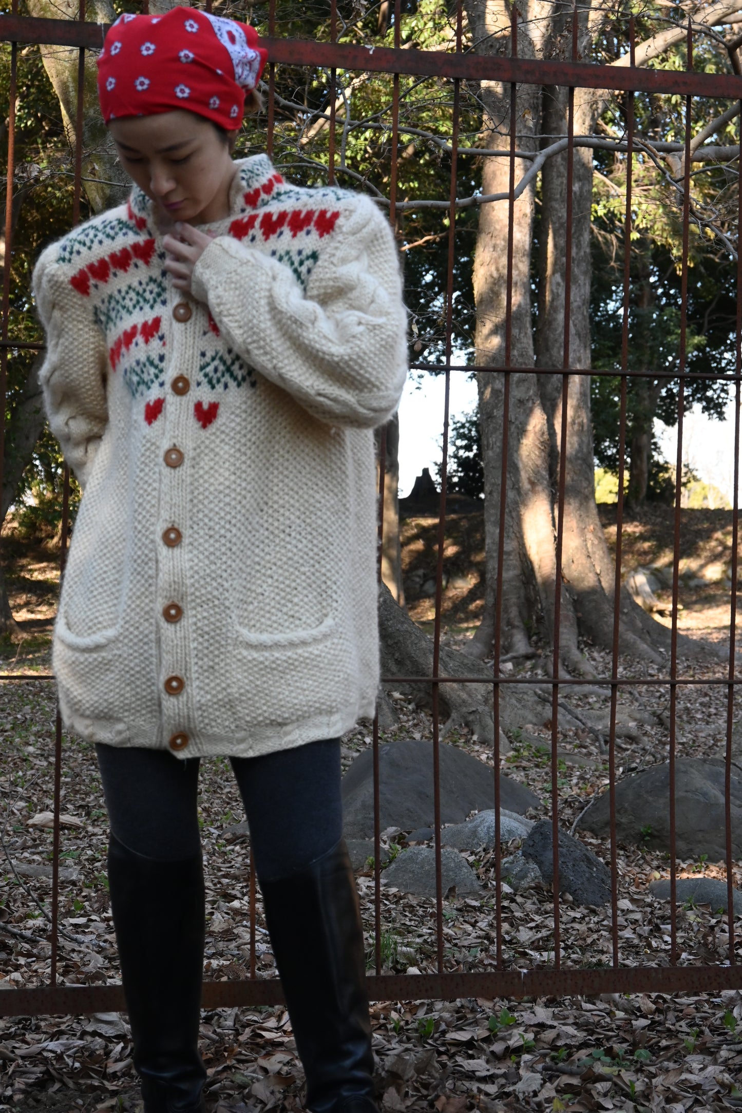 80's "SUSAN BRISTOL" Nordic Heart Sweater