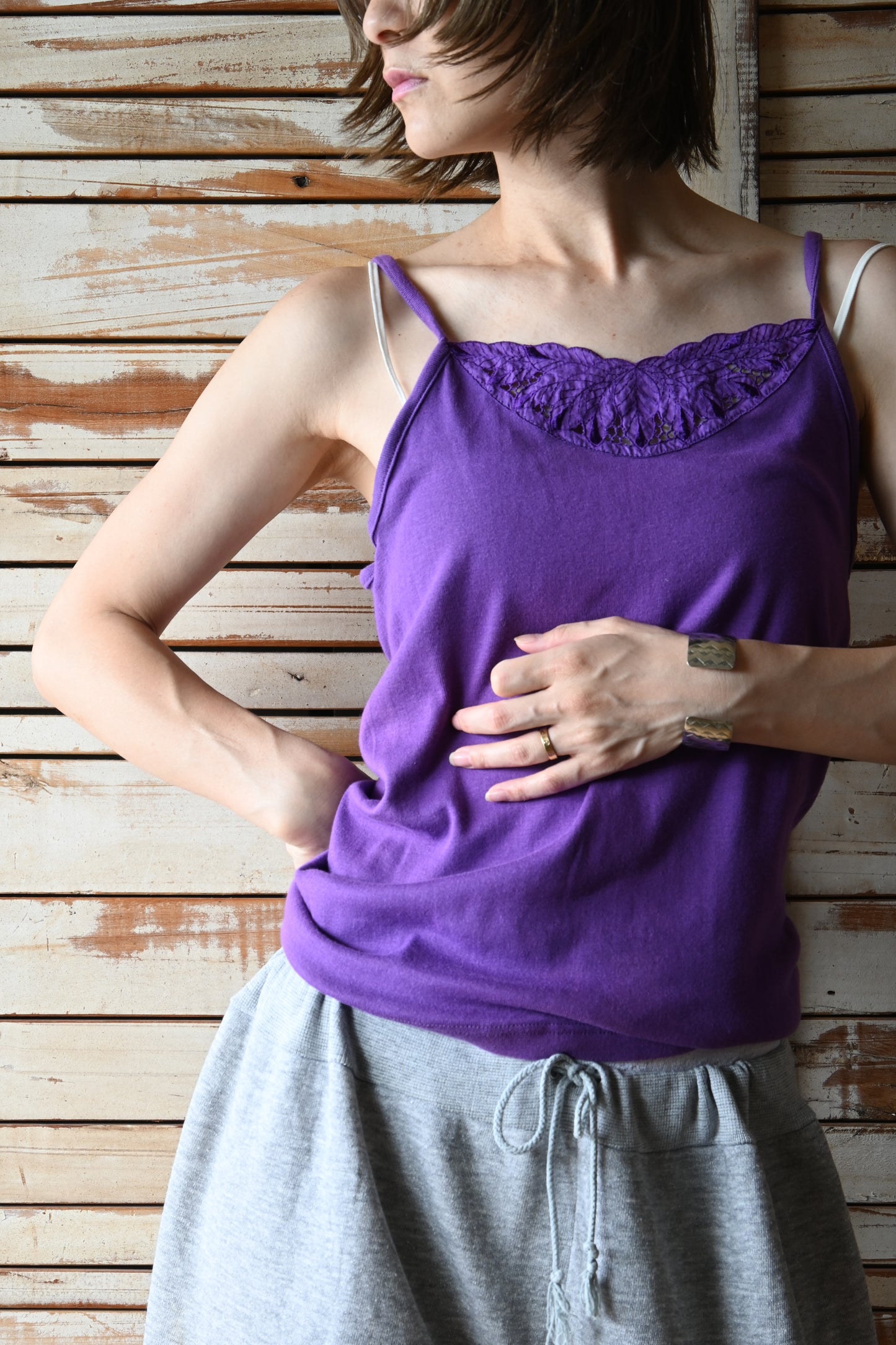 EURO Cotton underwear top/PURPLE
