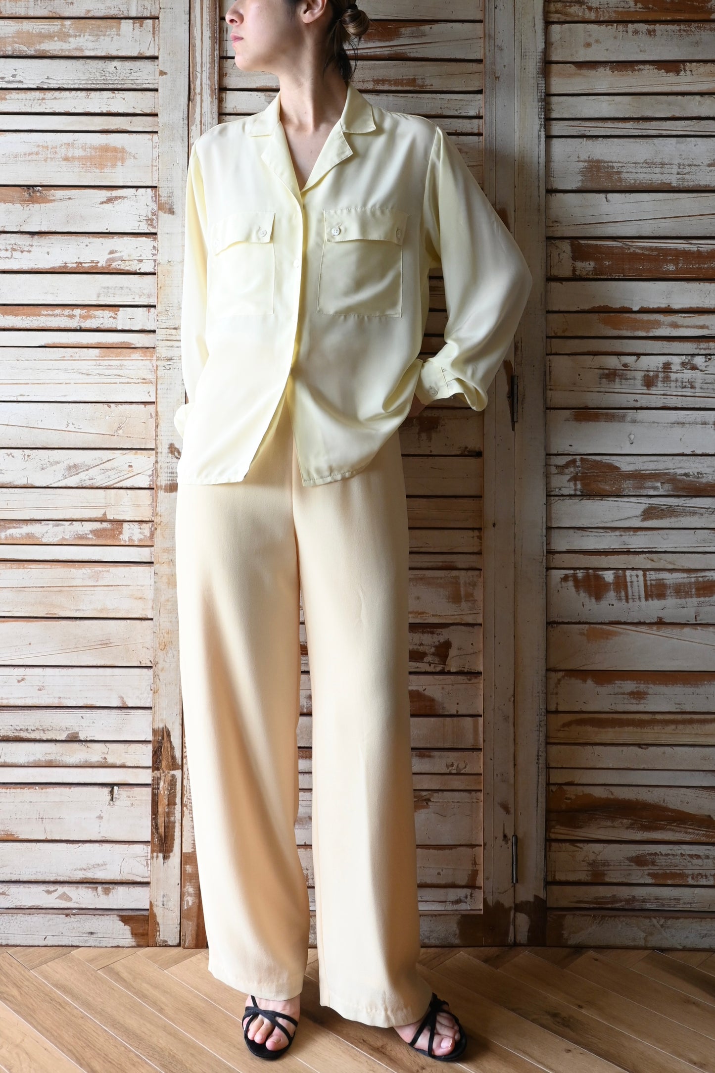 Shirt blouse/YELLOW