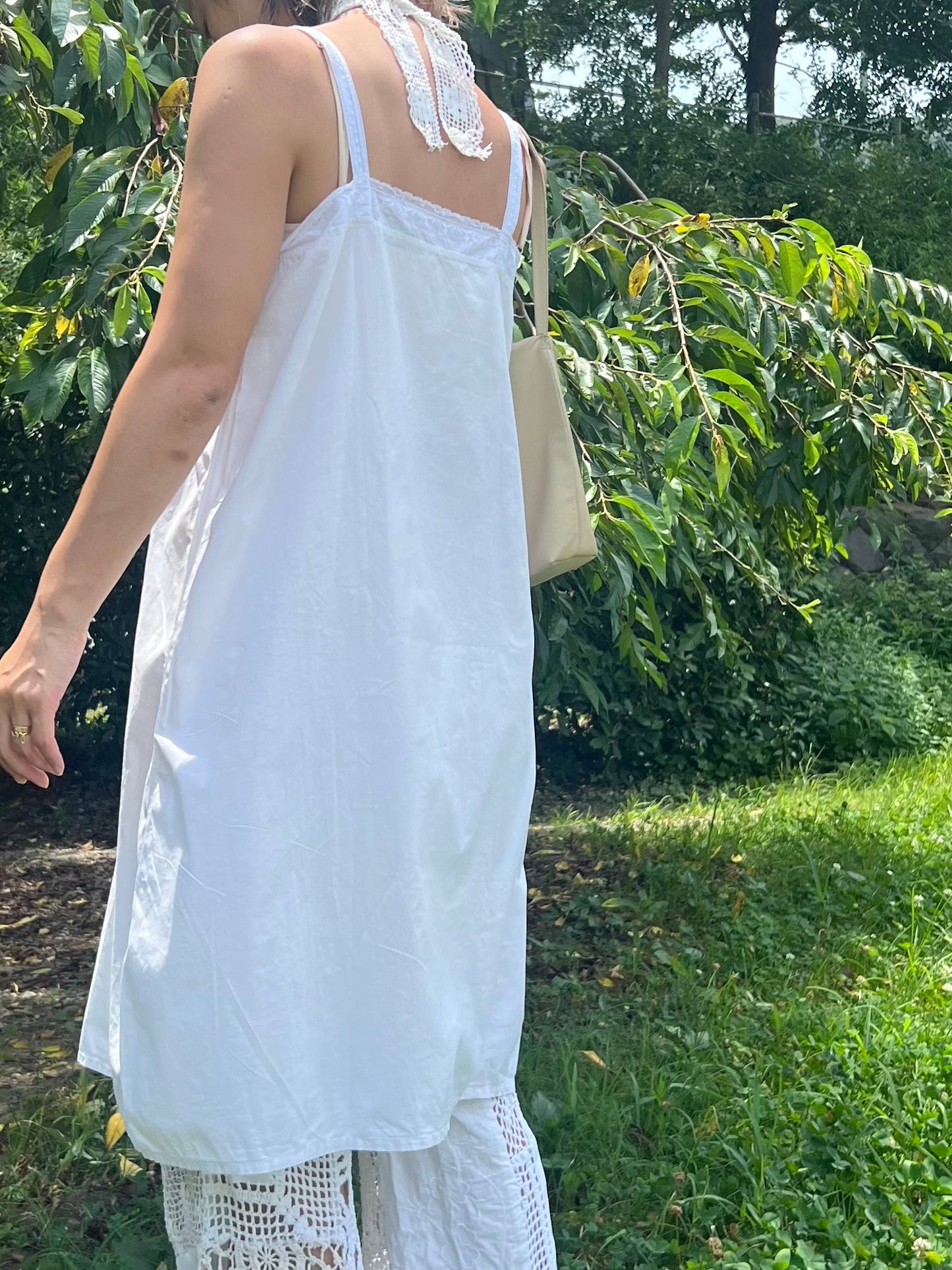 French embroidery cami dress/WHITE