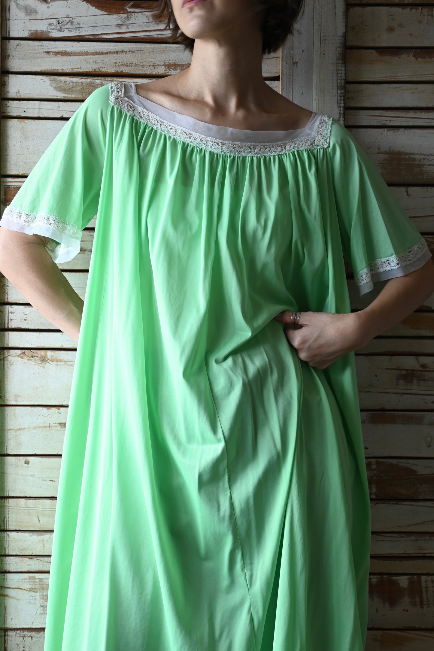 '60s Lace nighty dress/GREEN