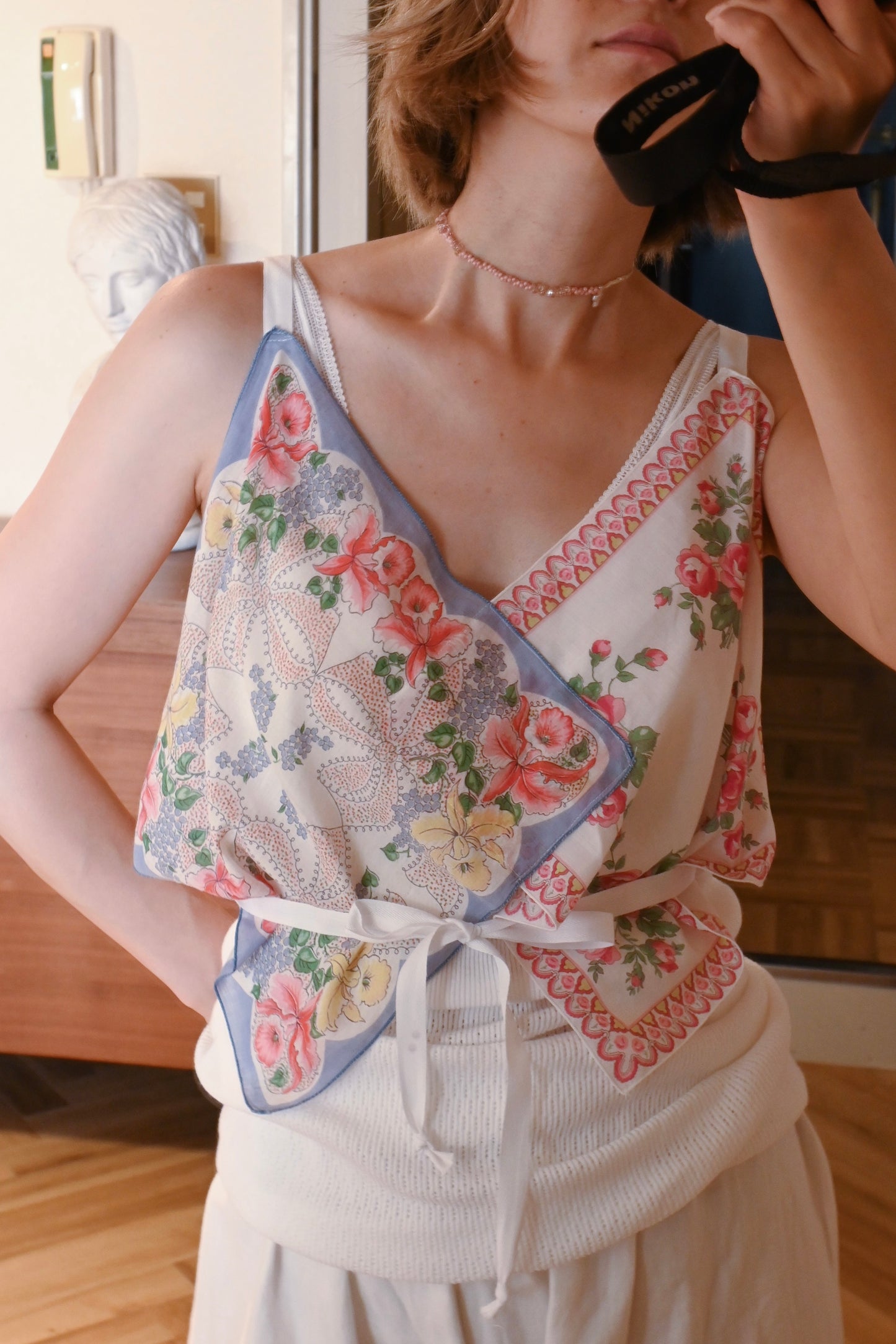 Flower handkerchief camisole/PONMOSIR