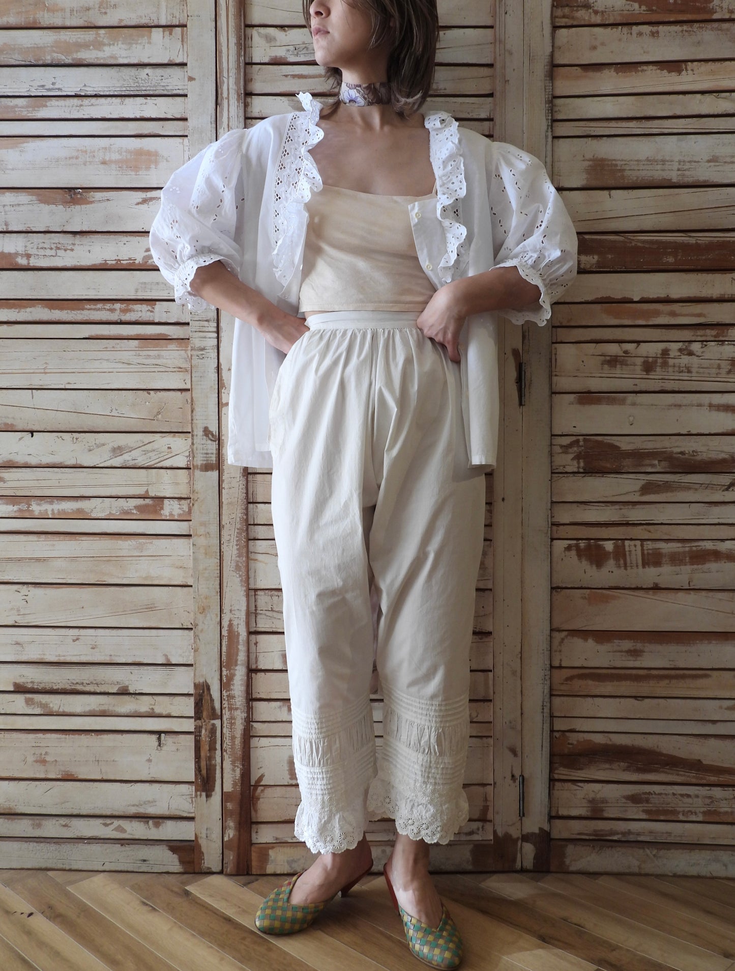 EURO Vintage drawers pants/WHITE