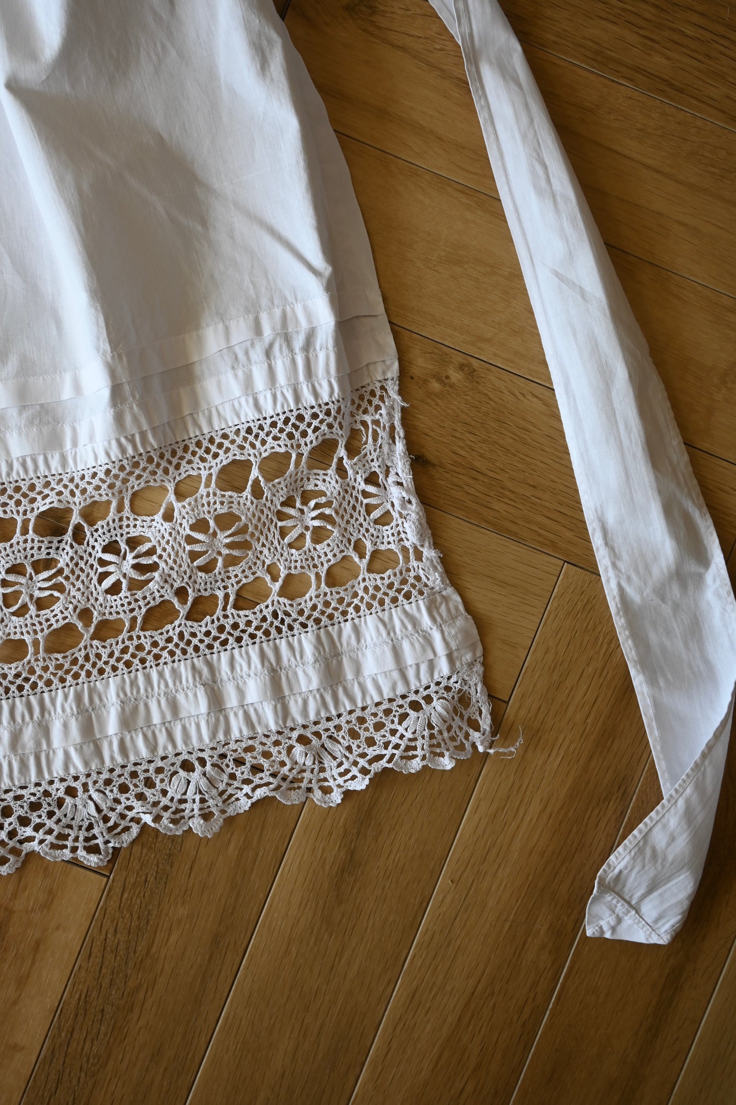 EURO Vintage cotton apron/WHITE