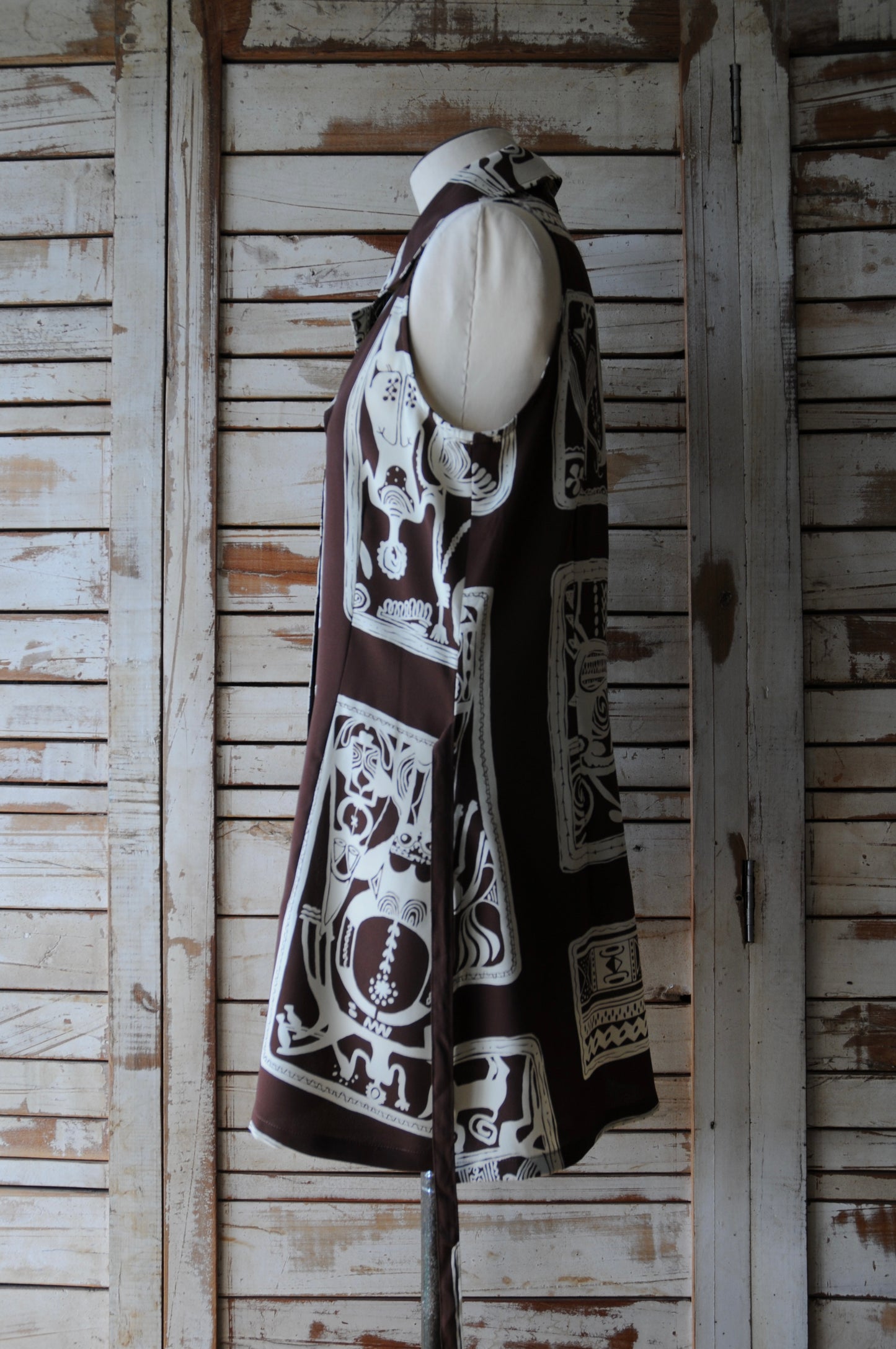 N/S pattern shirt/BROWN