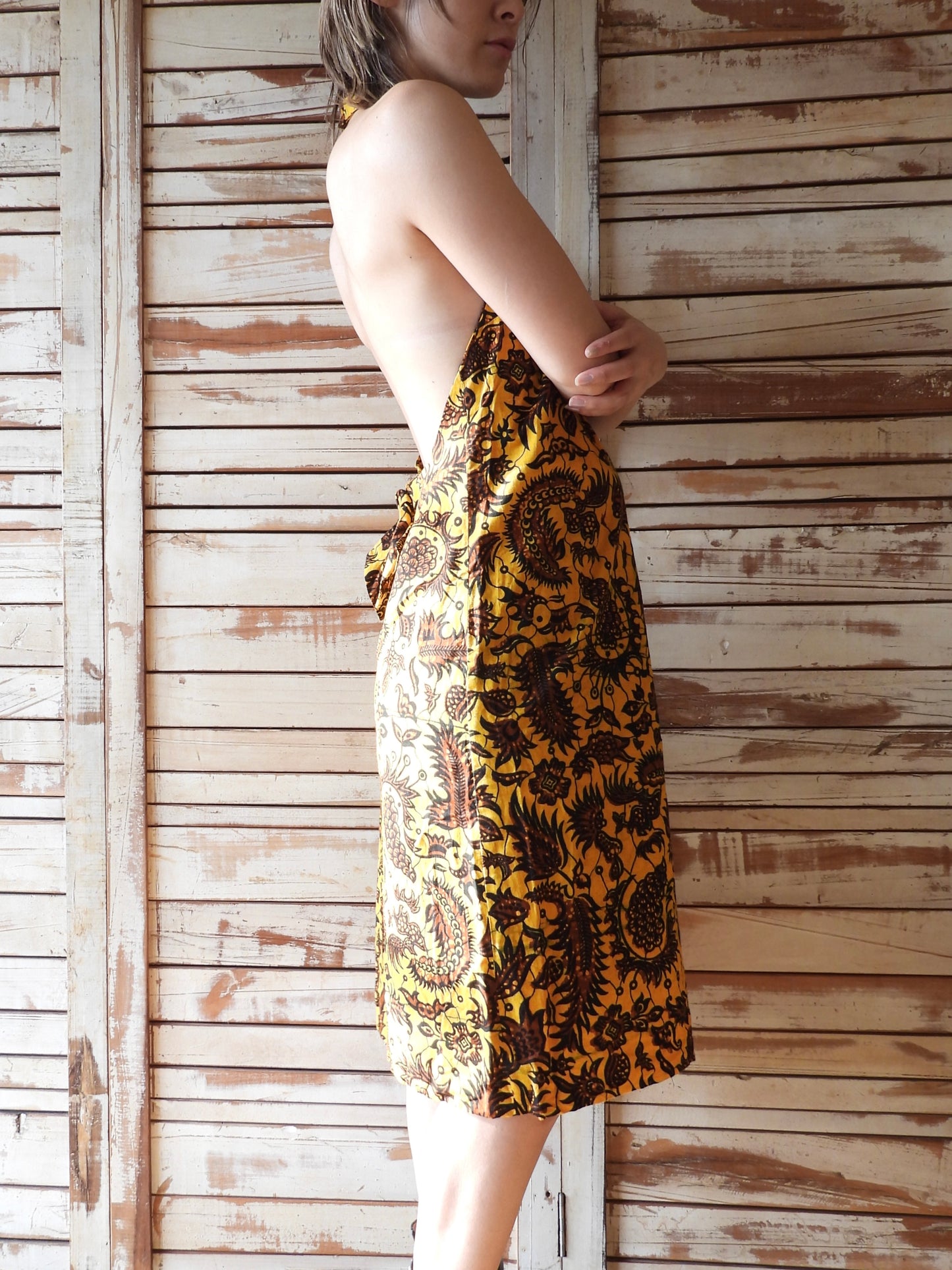 African printed cross dress/YELLOW