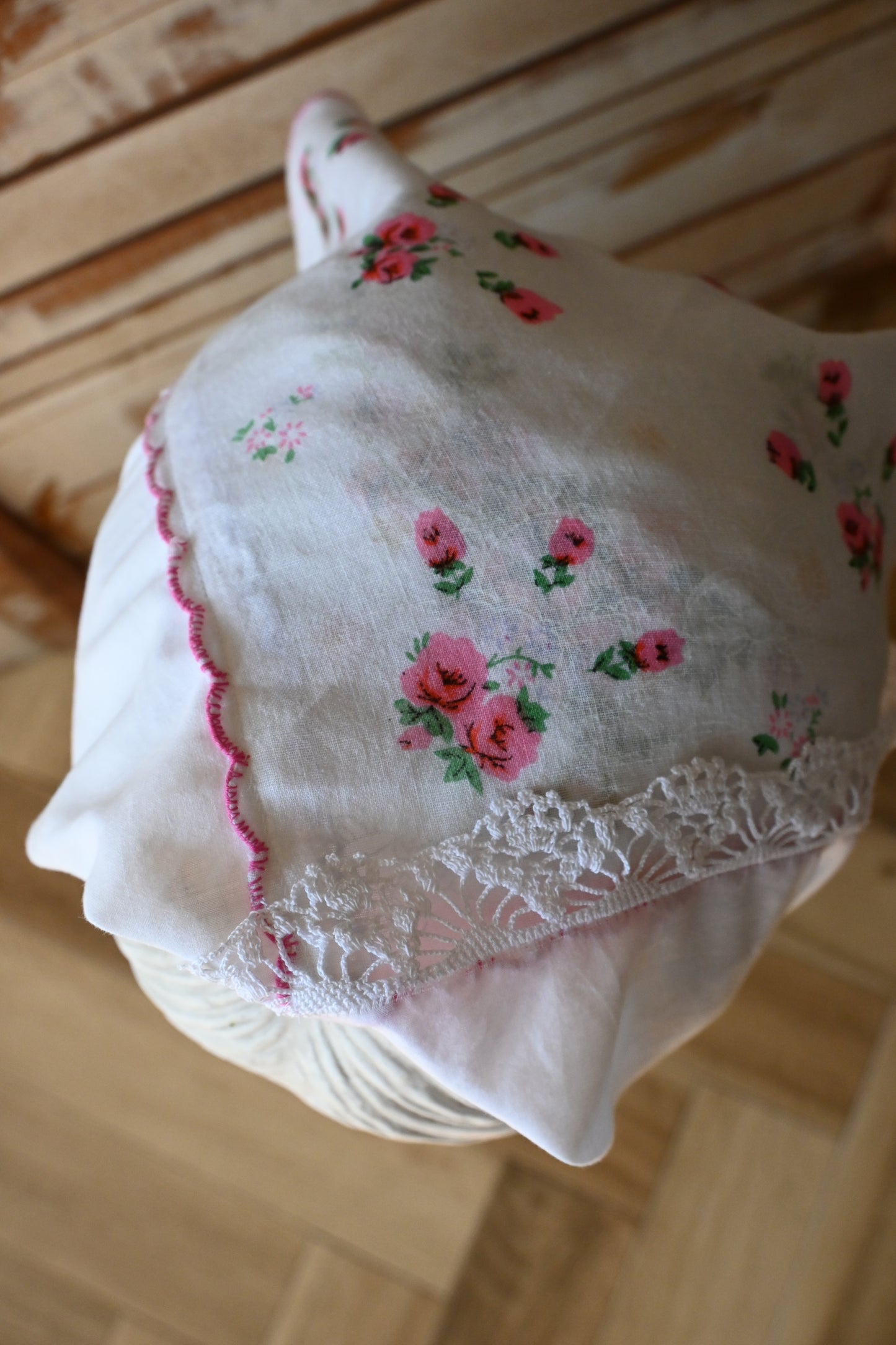 Flower lace handkerchief scarf/PONMOSIR