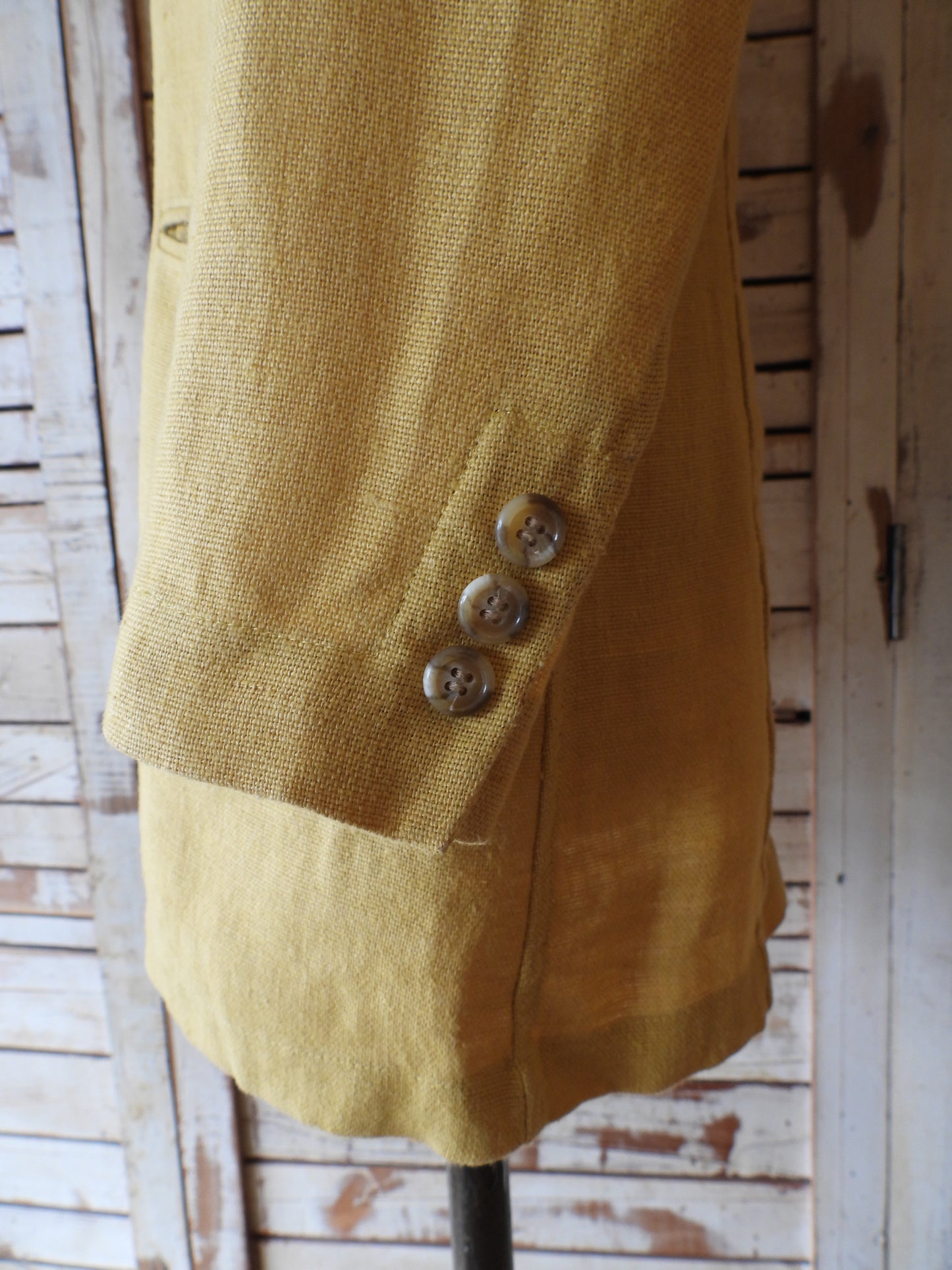 90's DKNY Linen jacket/MUSTARD