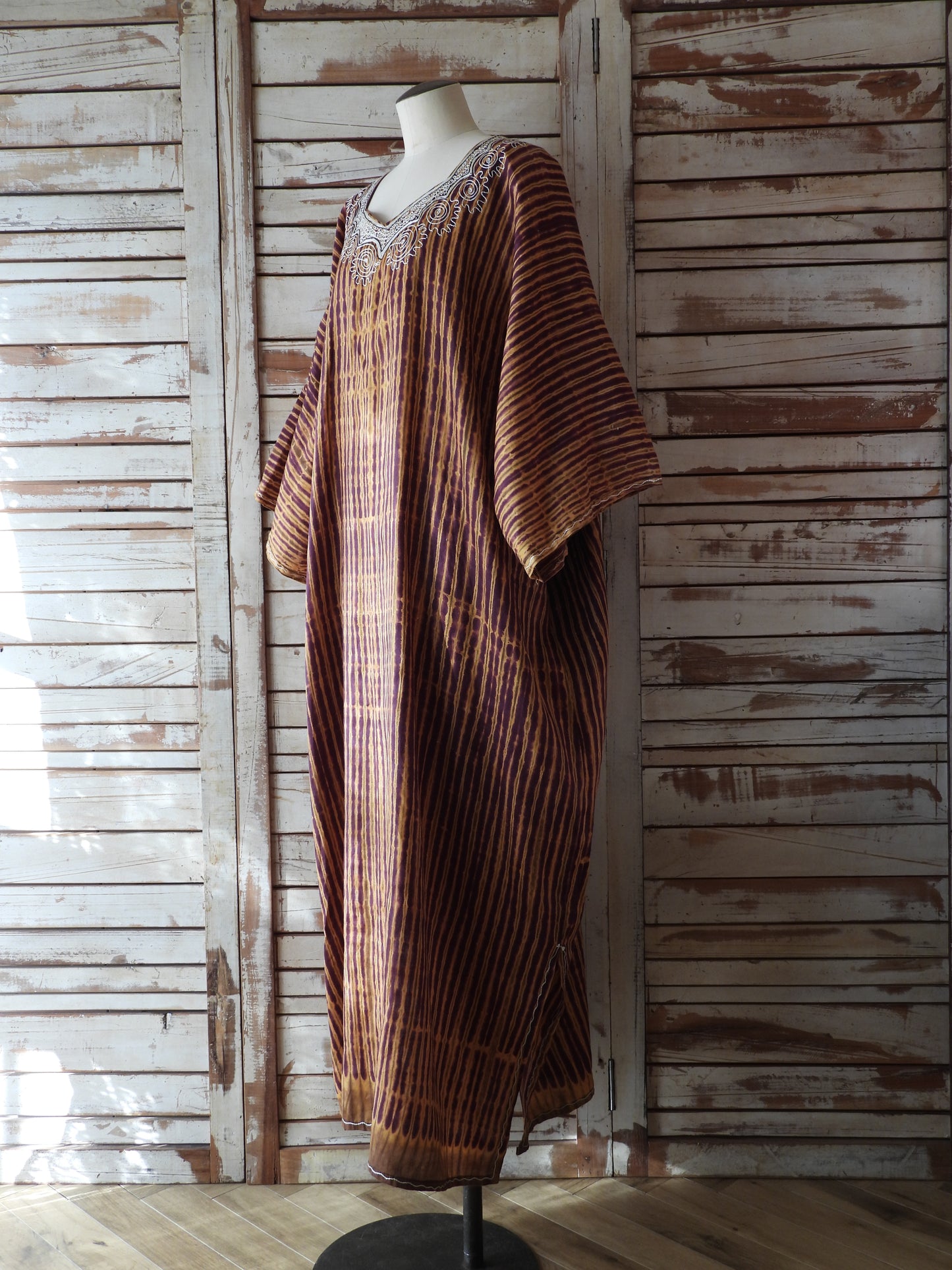 Embroidery african dress/BROWN