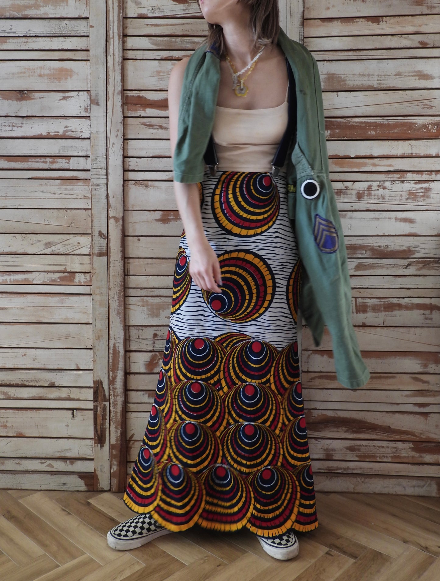 African printed skirt/MULTI