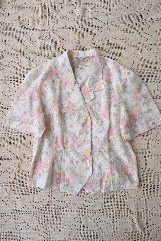 Floral sheer blouse/PINK