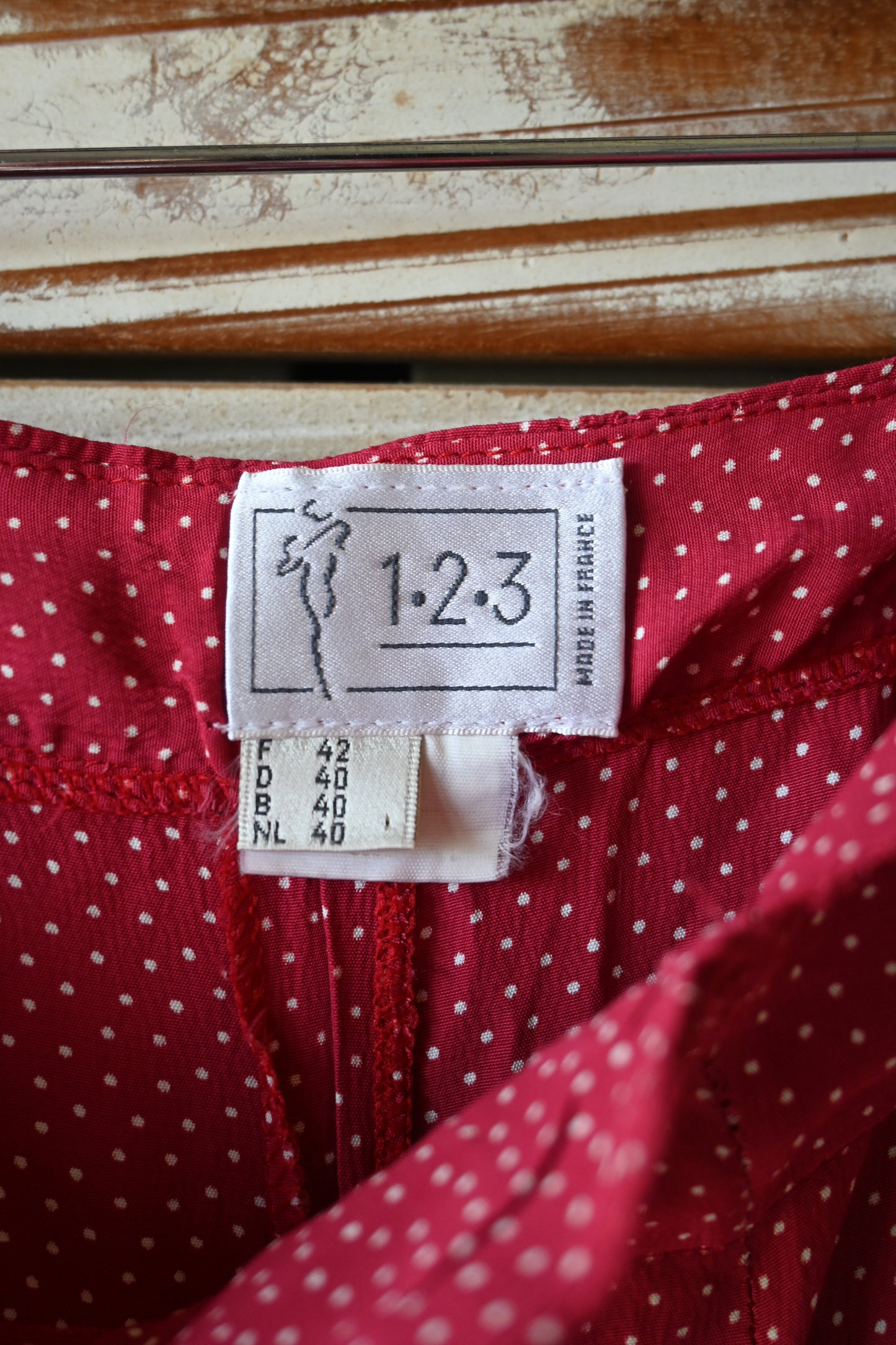 Dot wide pants/RED