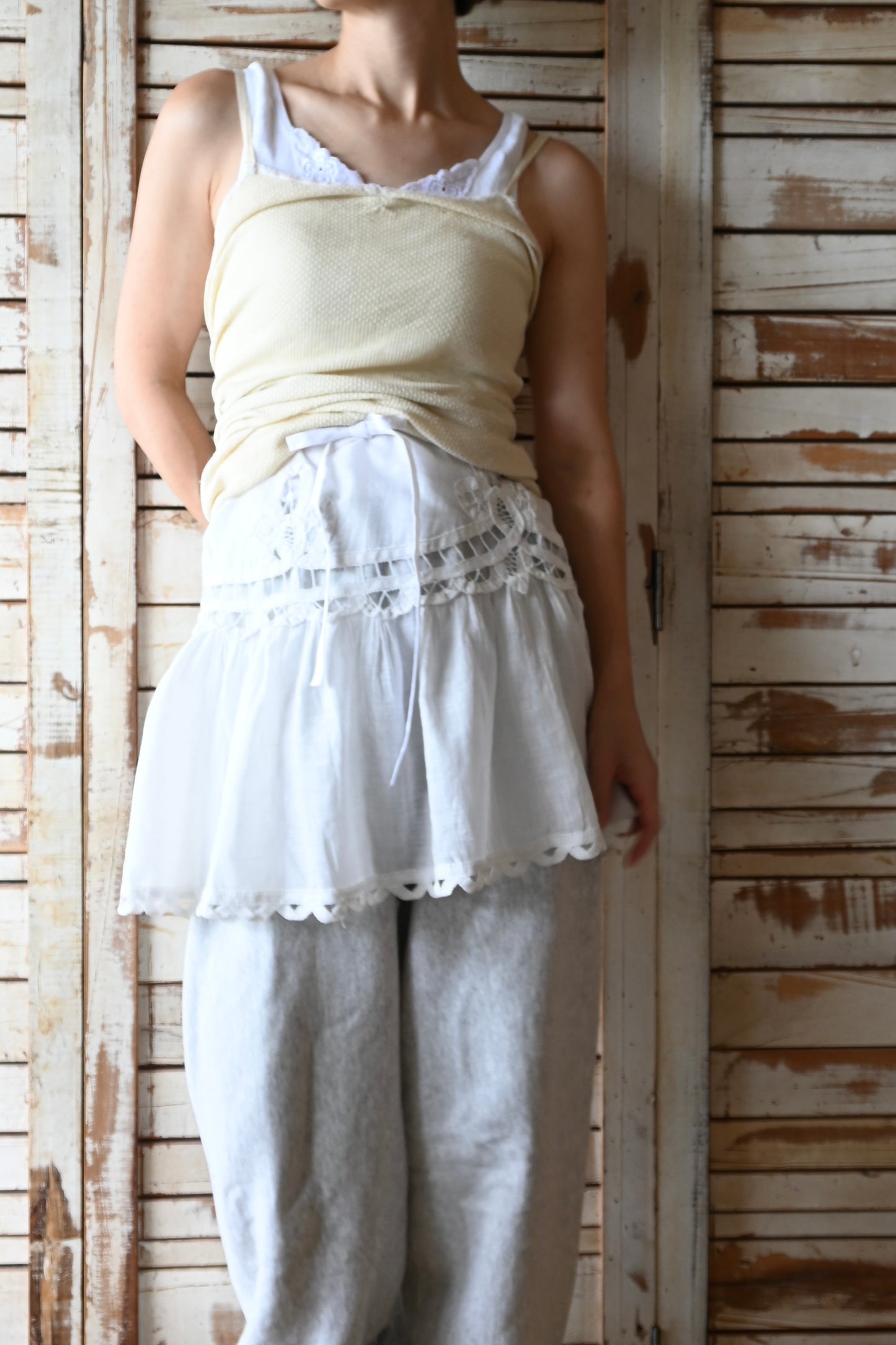 French antique lace wrap/PONMOSIR