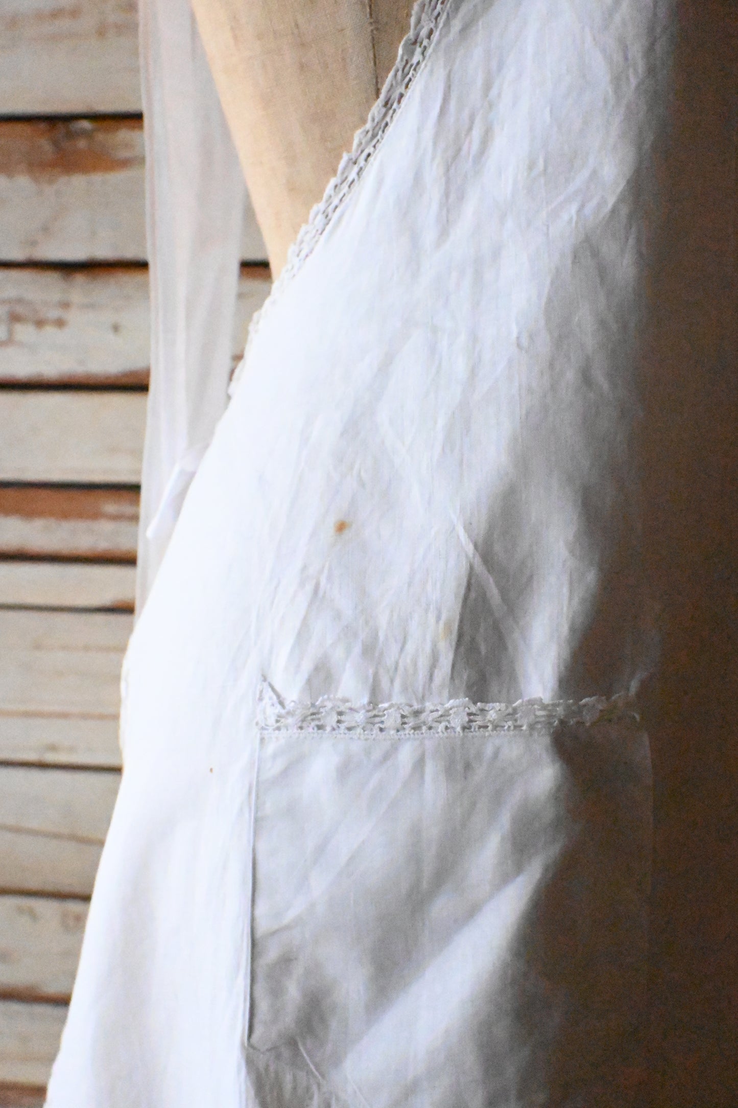 EURO Vintage cotton apron/WHITE
