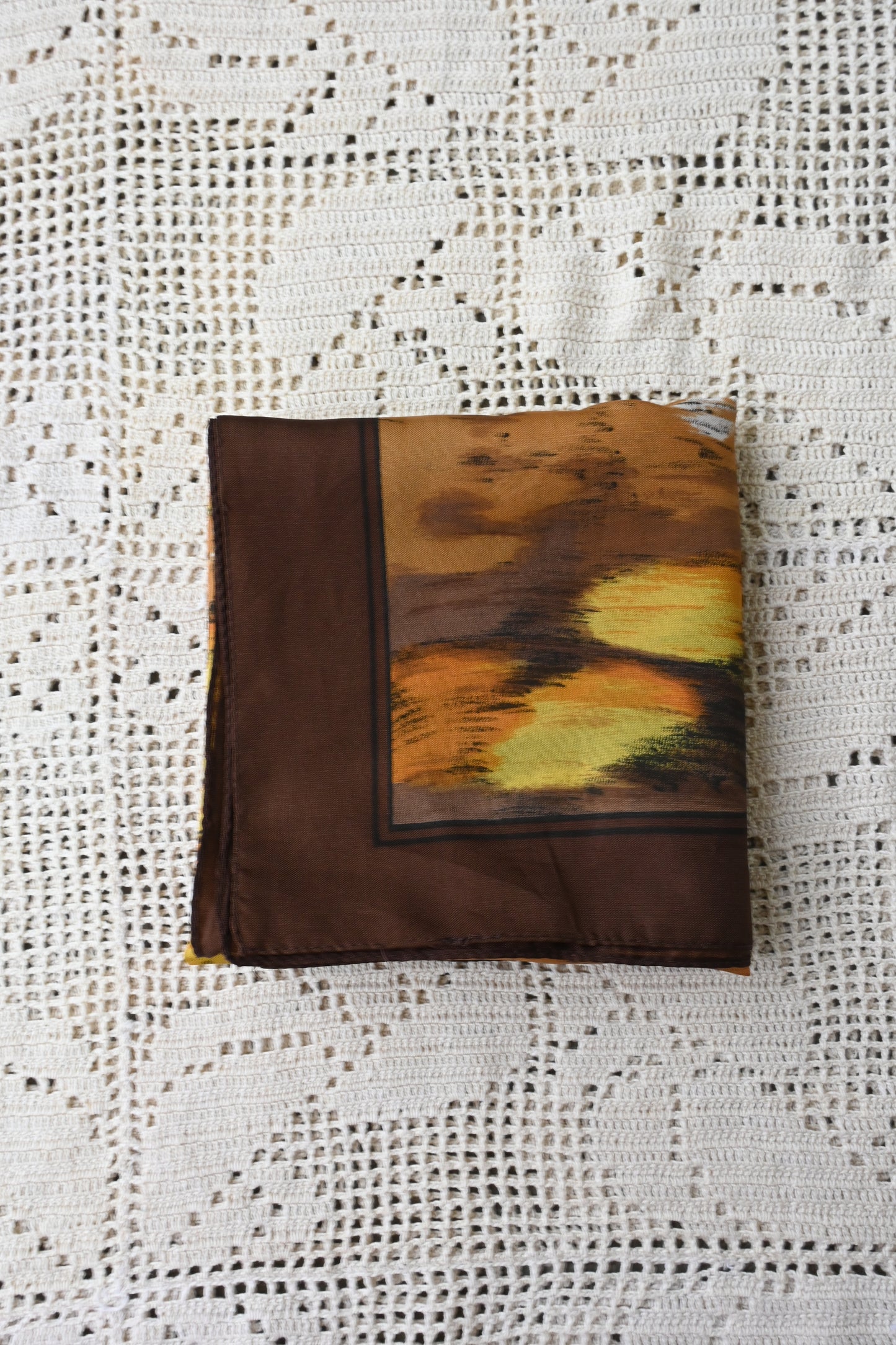 Vintage scarf/BROWN