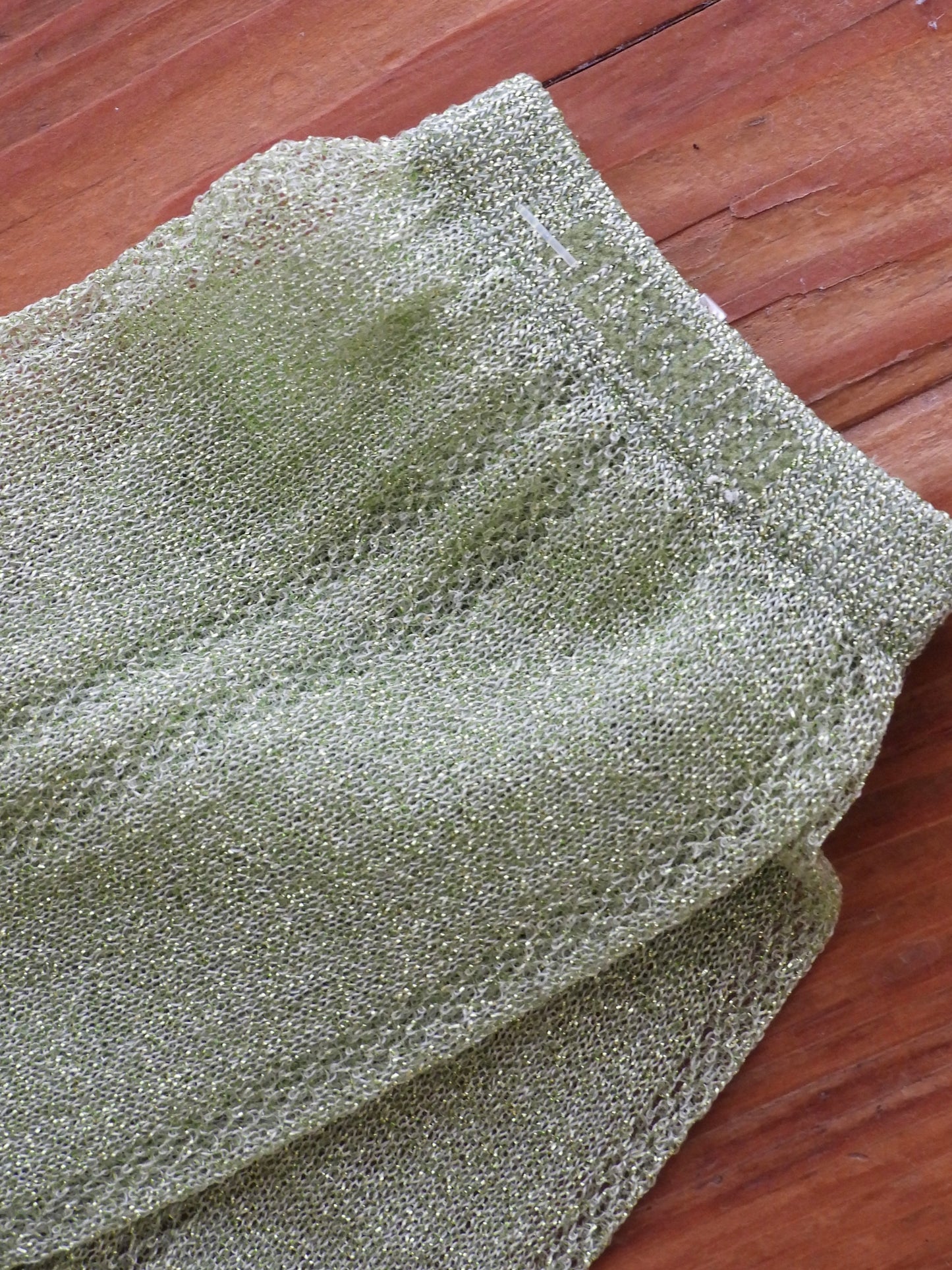"MOSCHINO" glitter knit socks/GREEN