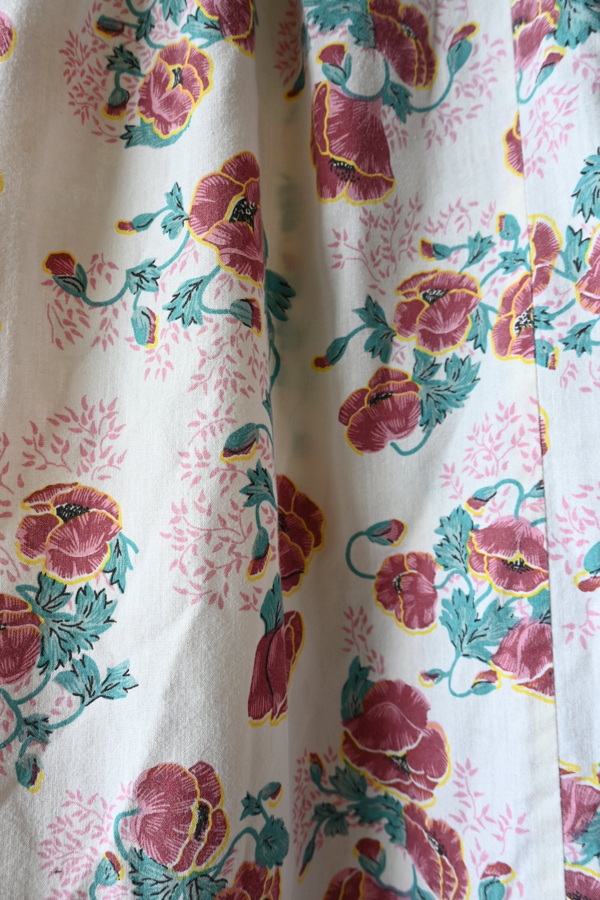70's Flower pattern dress/IVORY
