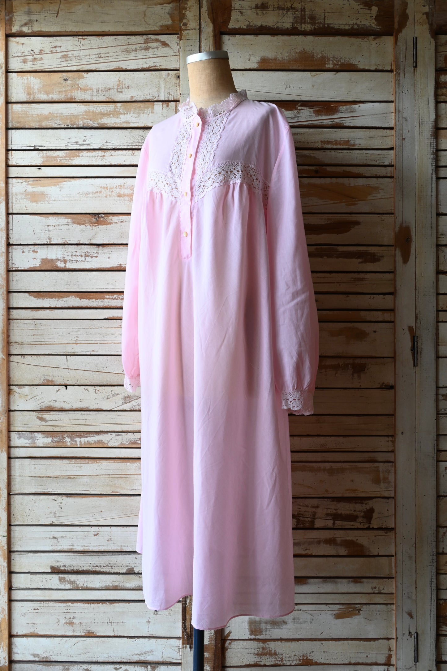 Vintage cotton lace dress/PINK