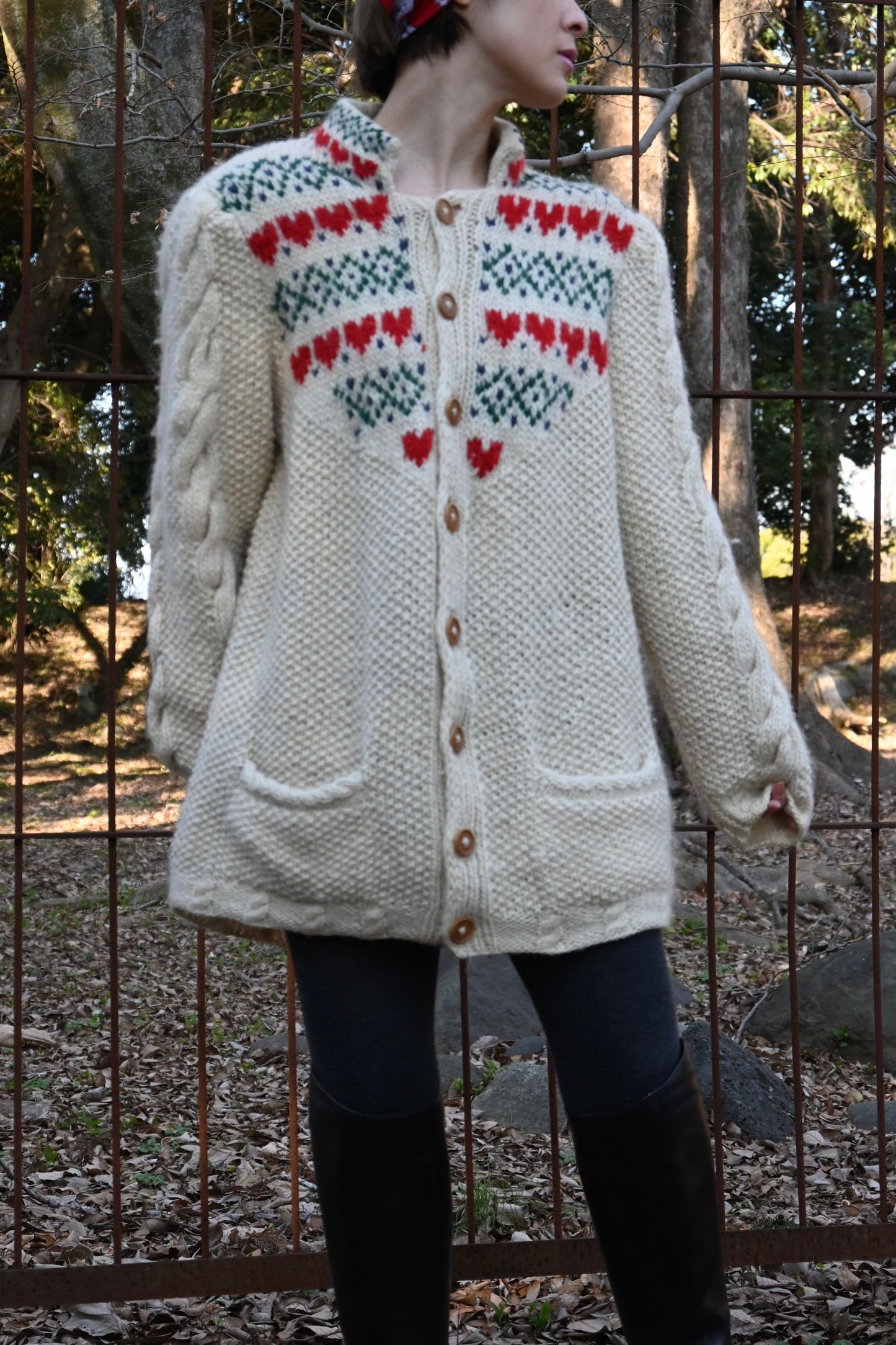 80's "SUSAN BRISTOL" Nordic Heart Sweater