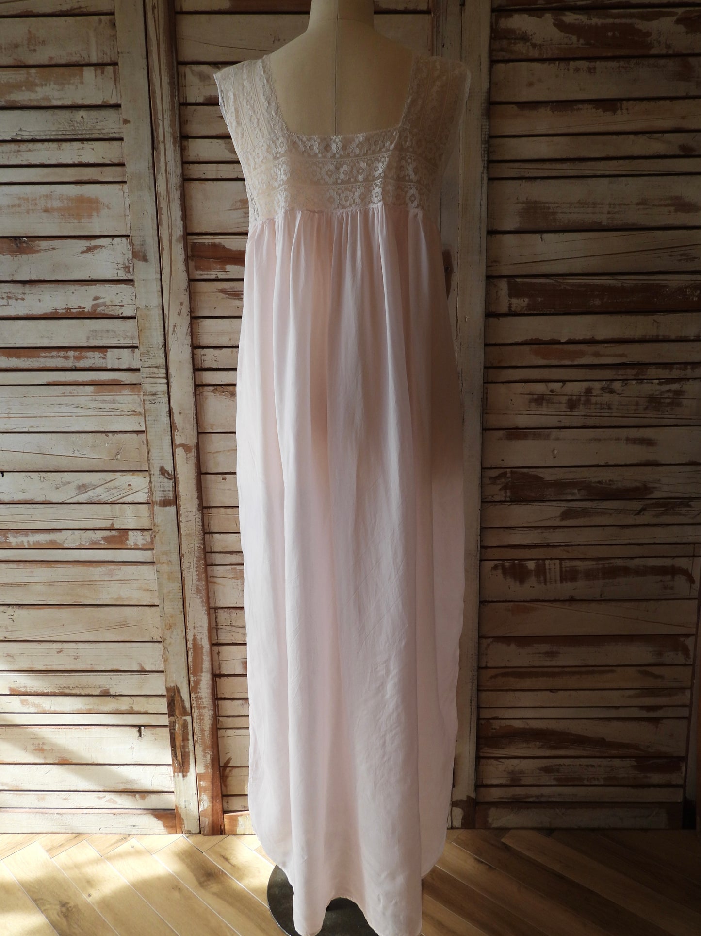 Sleeveless sheer night dress/B.PINK