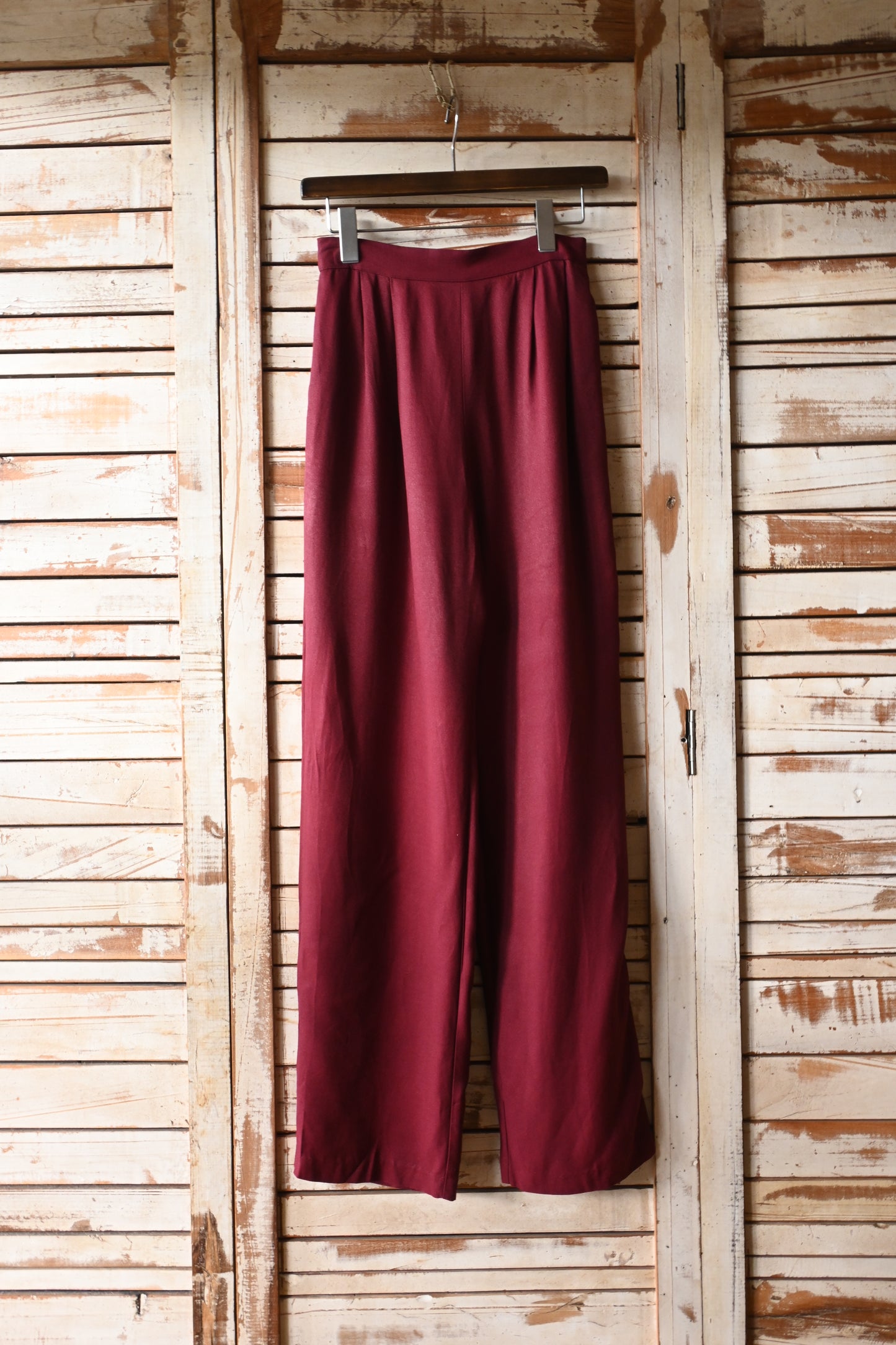 Rayon easy pants/BURGUNDY