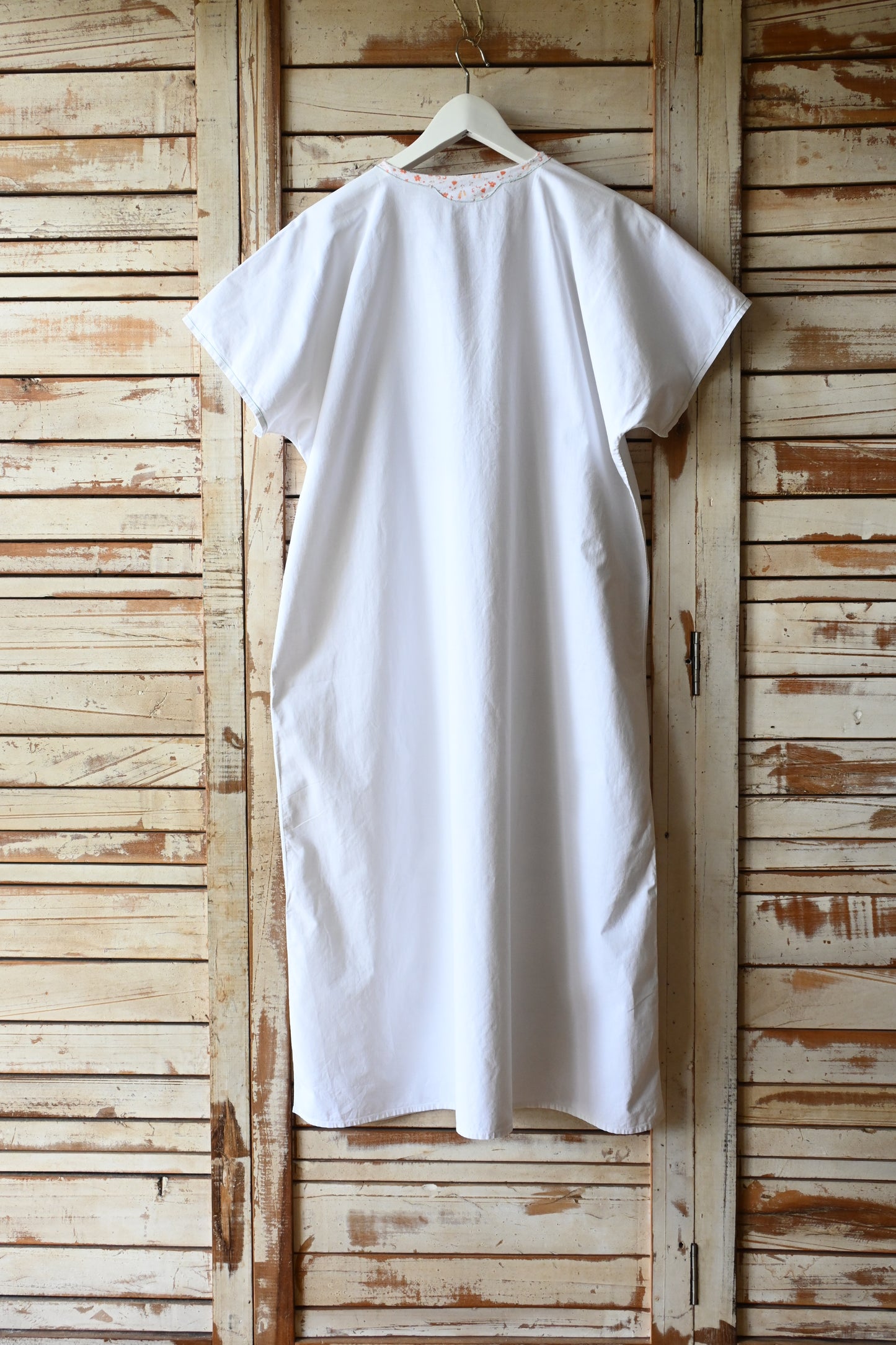 EURO Cotton embroidery long dress/WHITE