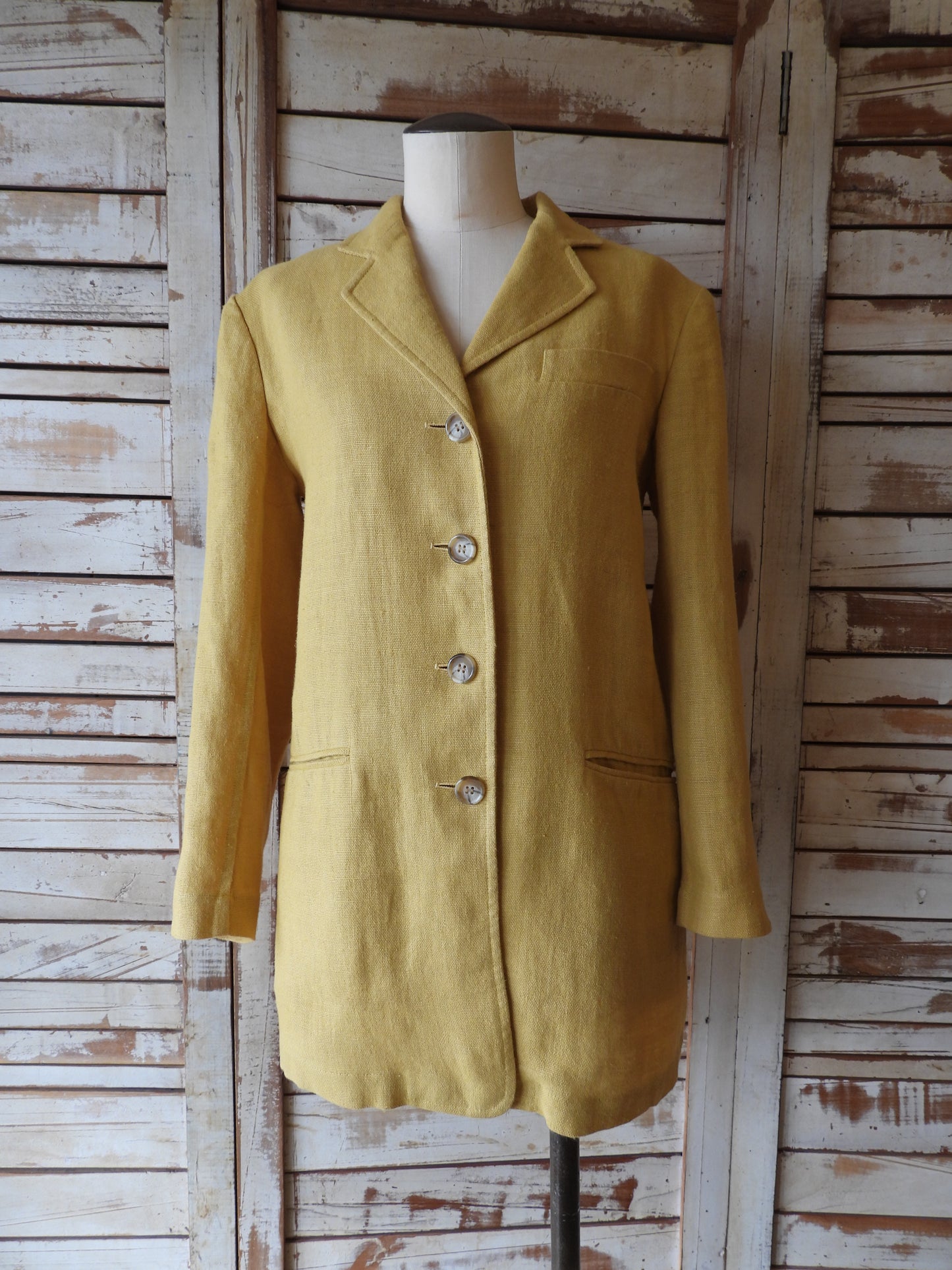 90's DKNY Linen jacket/MUSTARD