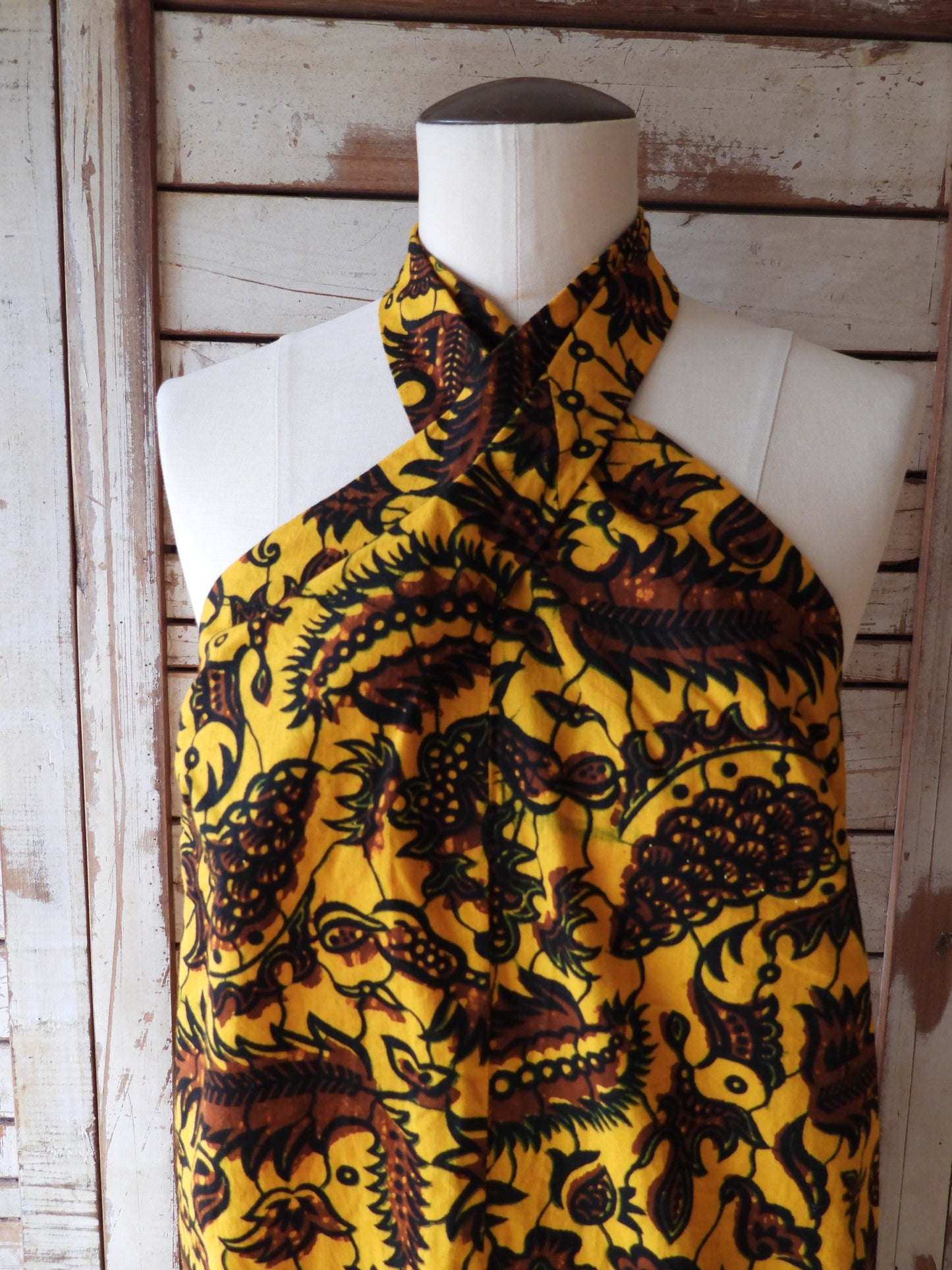 African printed cross dress/YELLOW