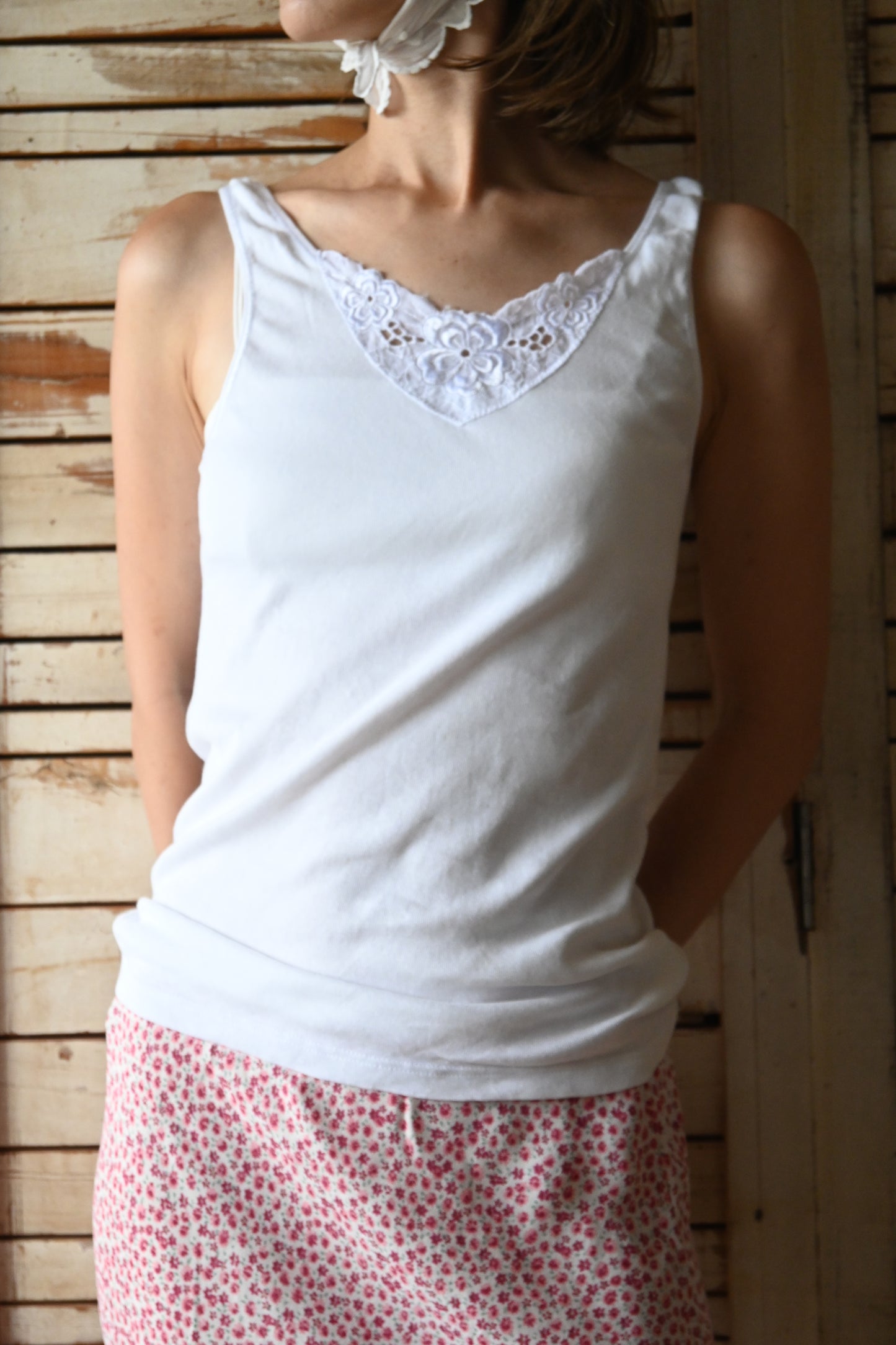 EURO Cotton underwear top/WHITE