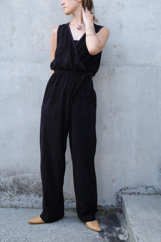 80's N/S Pile jumpsuit/BLACK