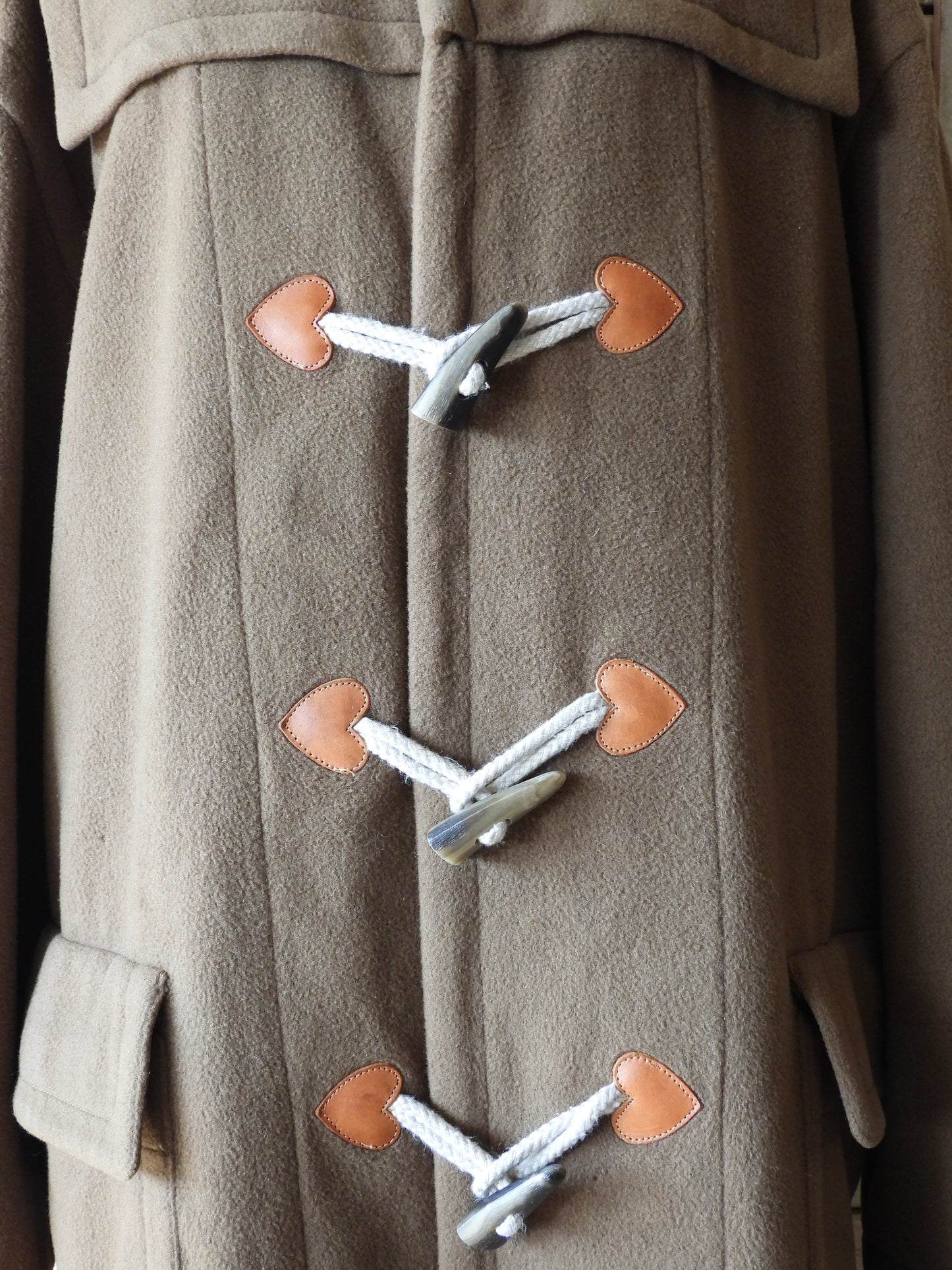 '90s Wool heart duffle coat / Moschino Cheap Chic/BROWN