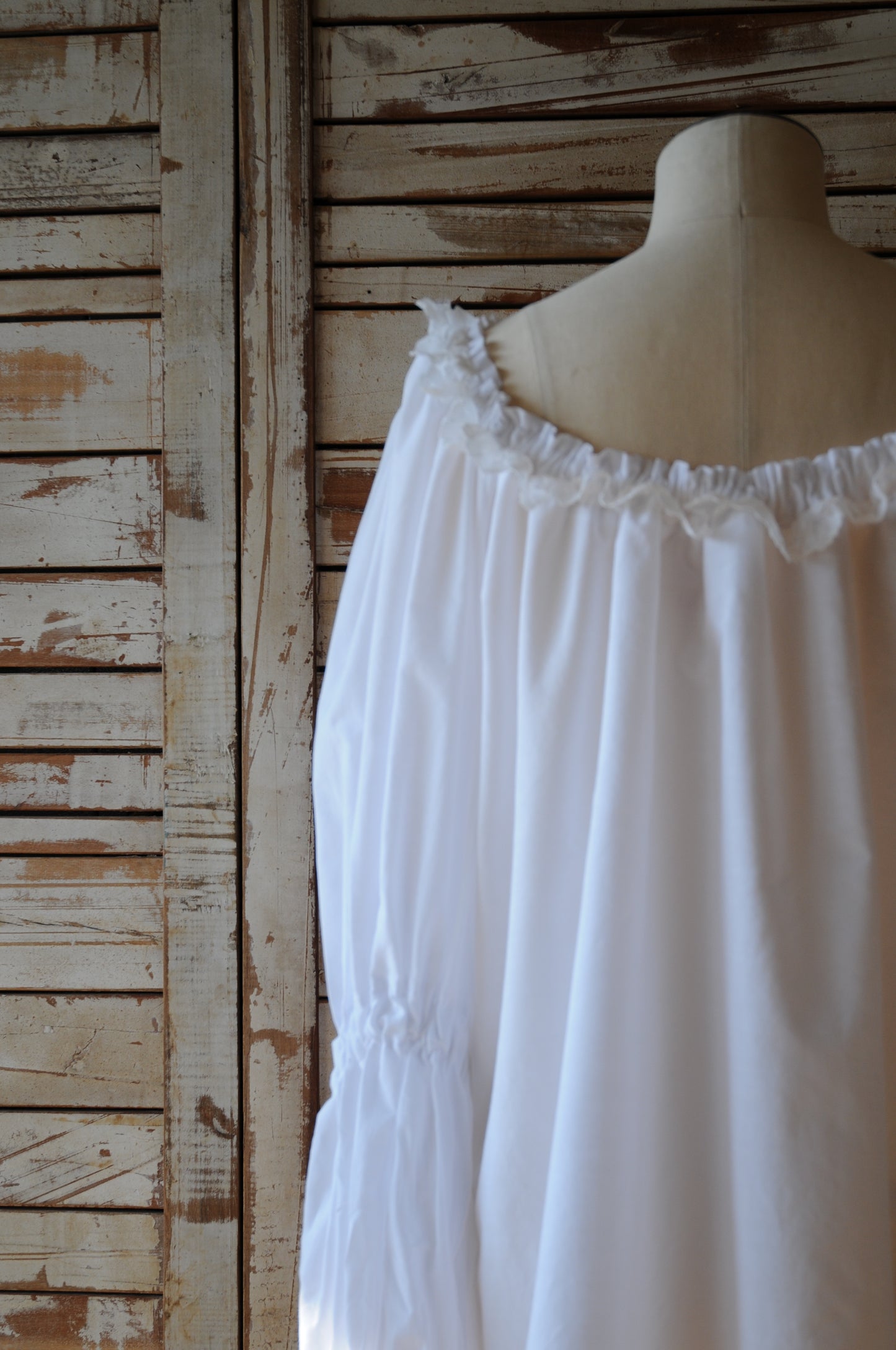 Cotton design blouse/WHITE