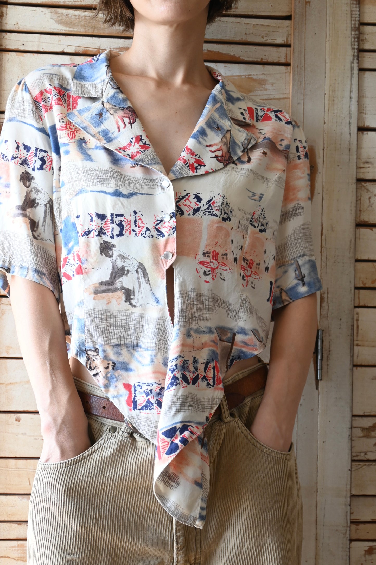 80's-90's Native pattern shirt