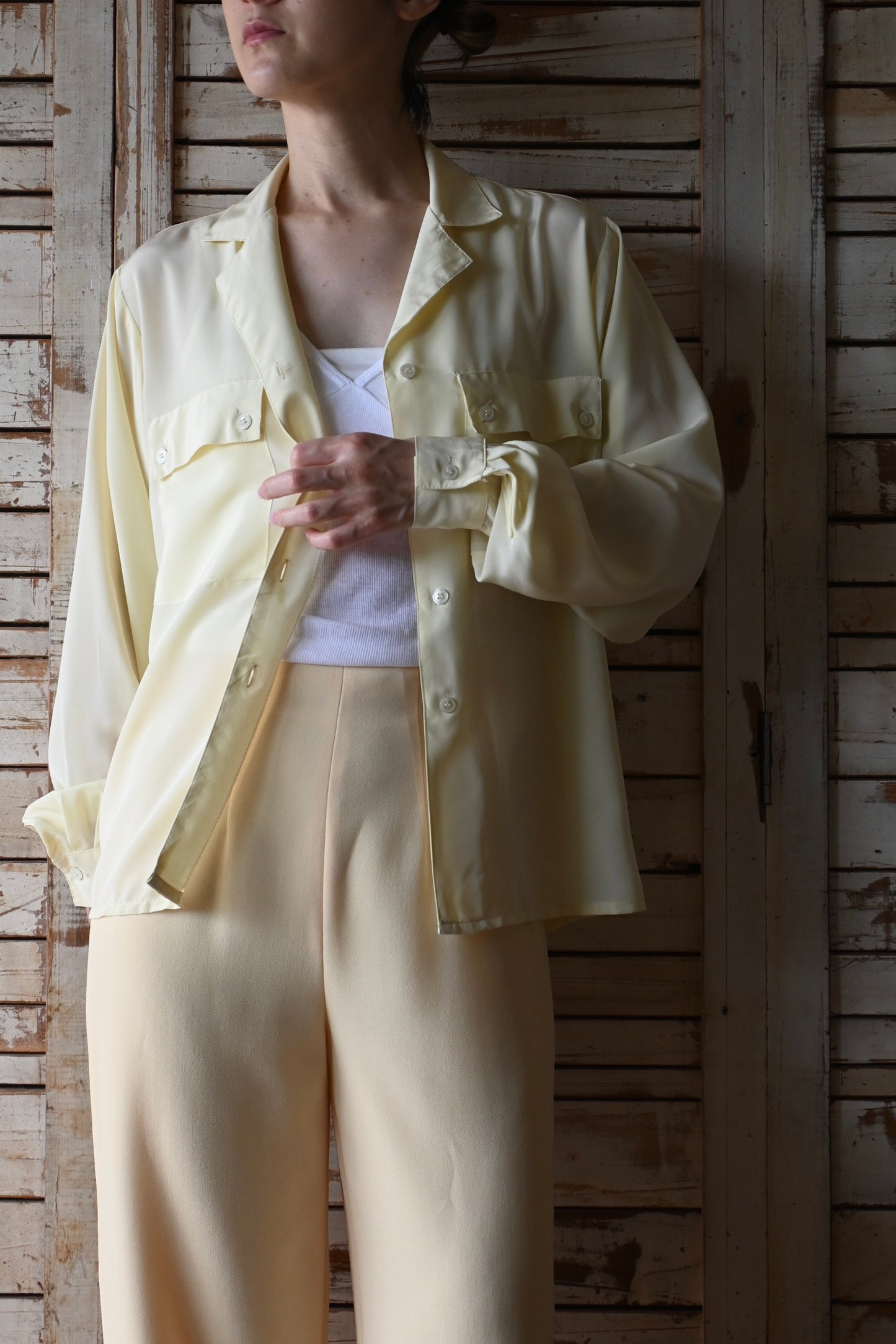 Shirt blouse/YELLOW