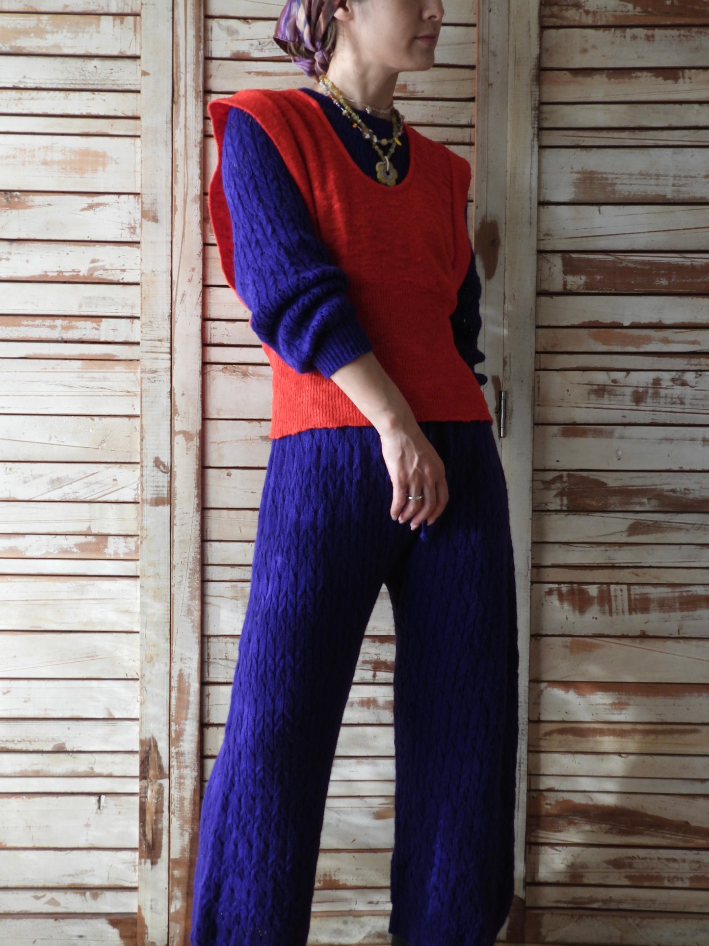 Knit vest/RED