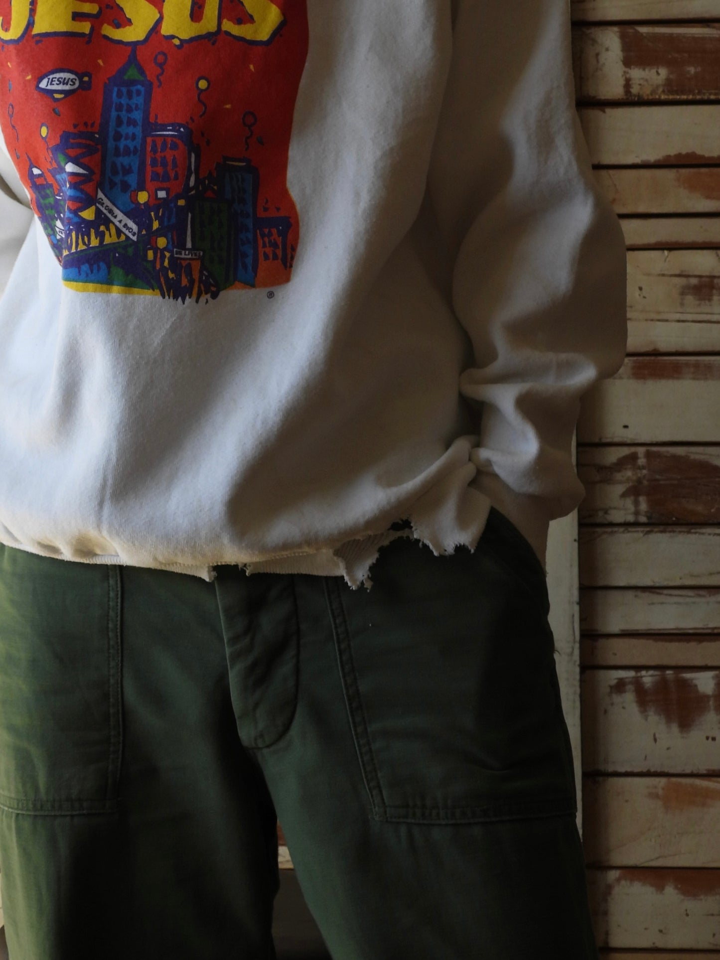 90's MARCH FOR JESUS Sweat shirt/WHITE