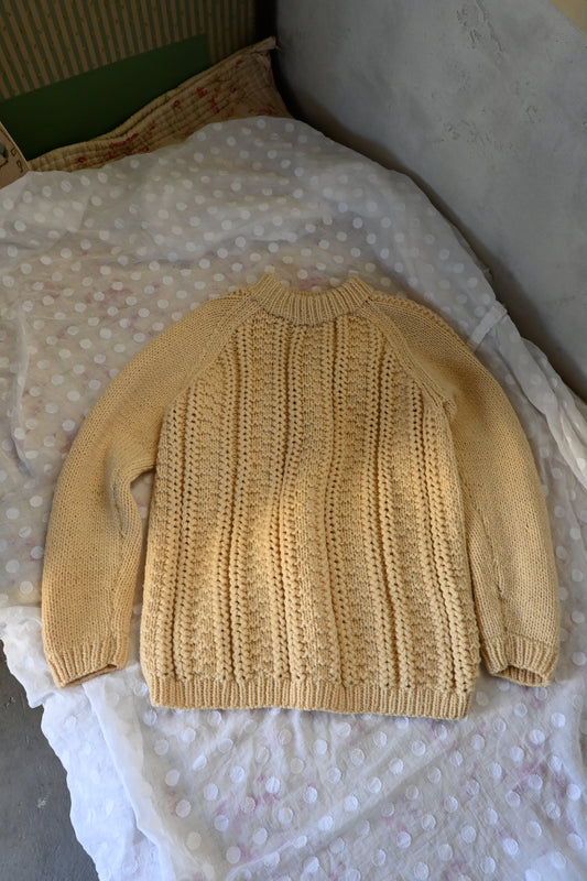 Aran knit sweater/IVORY