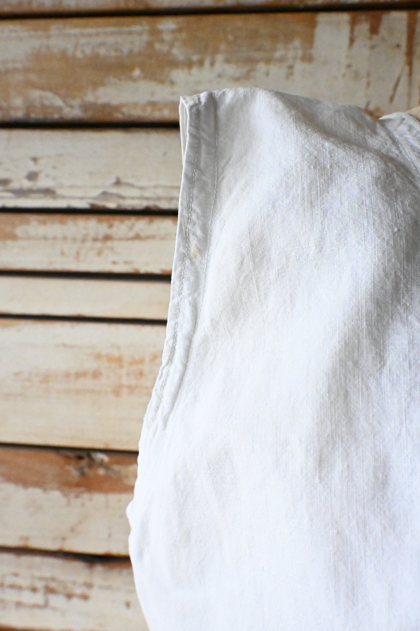 Frence vintage linen dress/IVORY